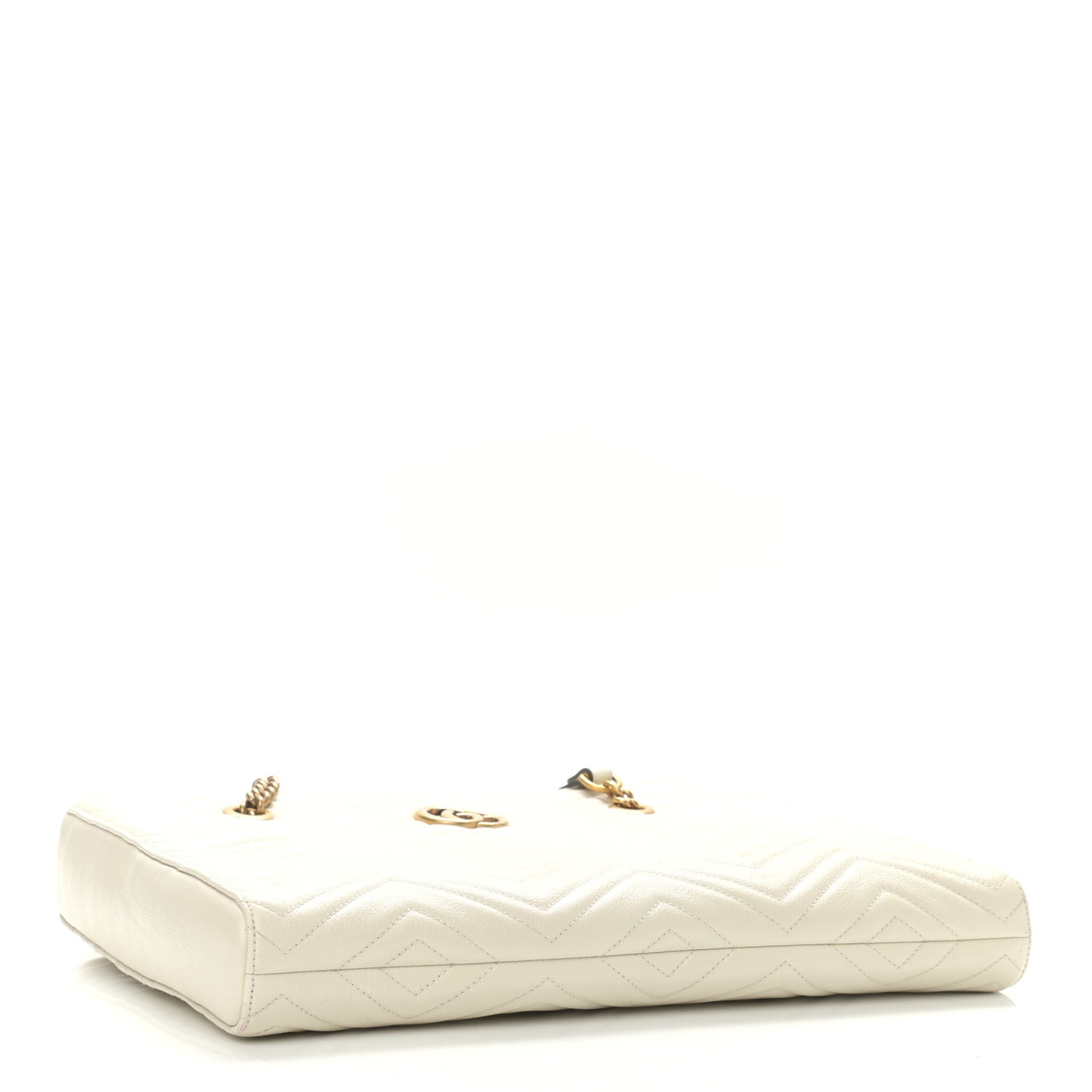 Vintage Calfskin Matelasse Medium GG Marmont Slim Tote White