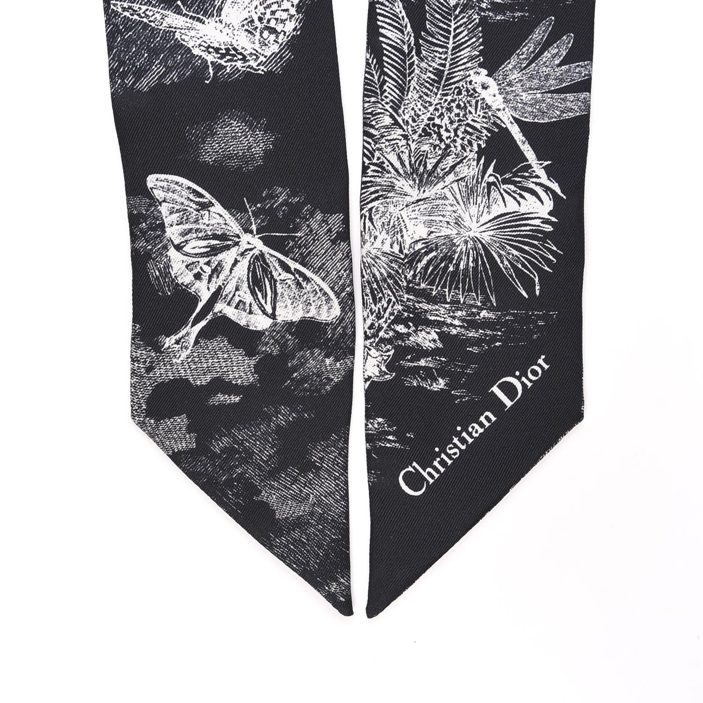 Silk Toile De Jouy Tropicalia Mitzah Scarf Black