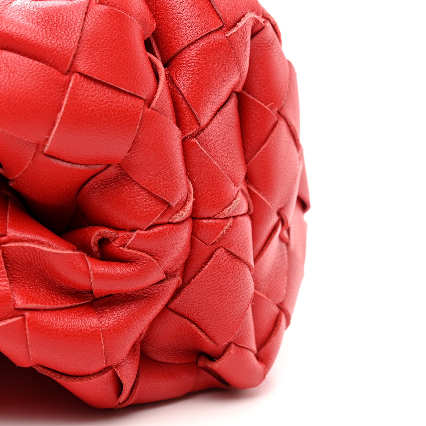 Nappa Maxi Intrecciato The Pouch Oversized Clutch Bright Red