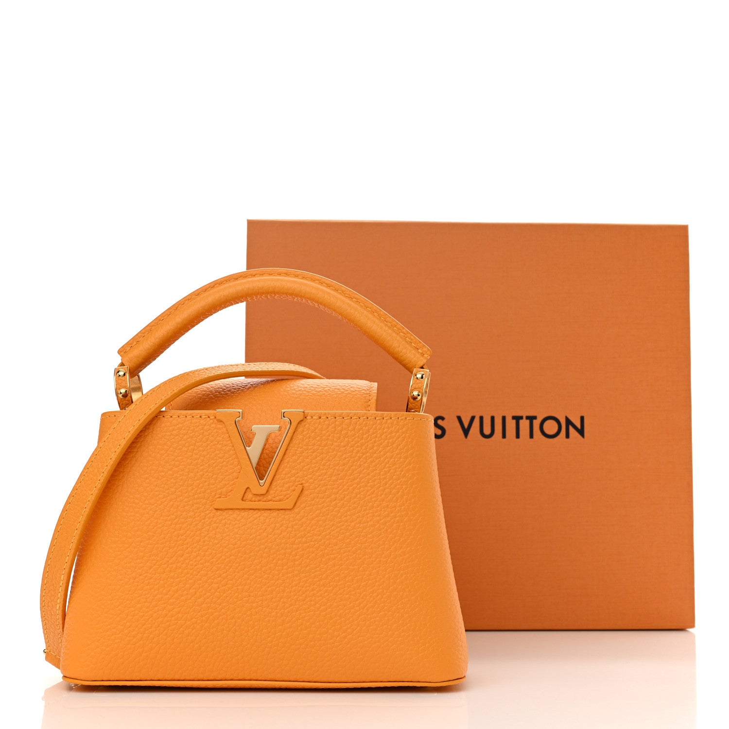 Louis Vuitton Taurillon Mini Capucines Sunbeam Yellow 10 of 10