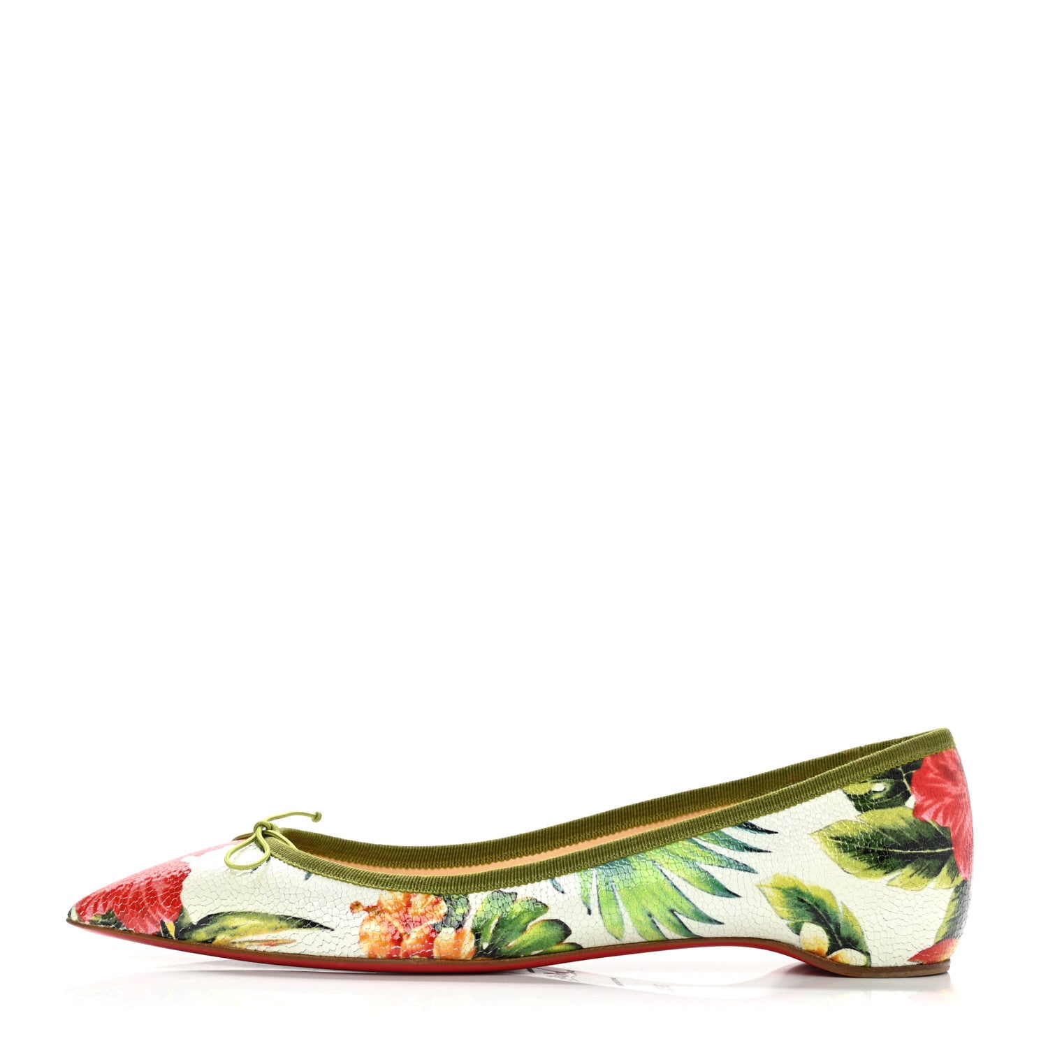 Christian Louboutin Embossed Leather Hawaii Flats 36.5 Multicolor 1 of 8