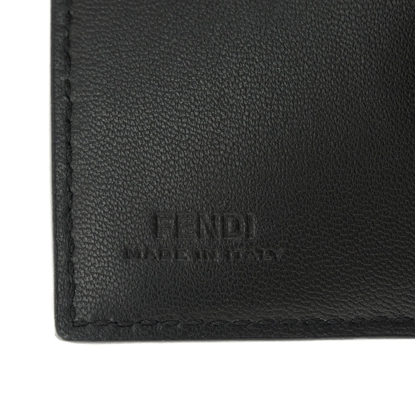 X JOSHUA VIDES Nappa Matisse FF Diagonal Embossed Micro Tri-Fold Wallet White Black
