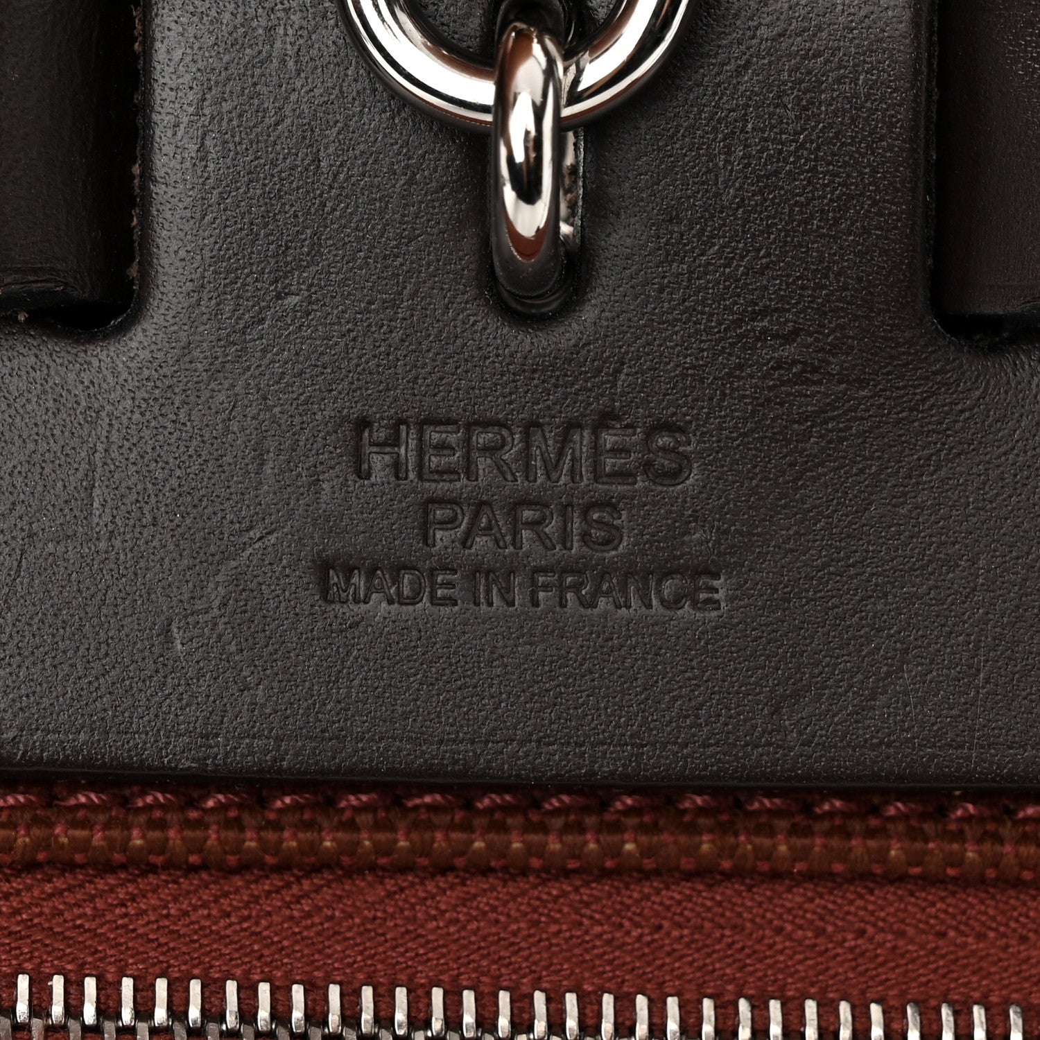 Hermes Vache Hunter Toile Herbag Zip Retourne 31 PM Rouge H Ebene 7 of 13