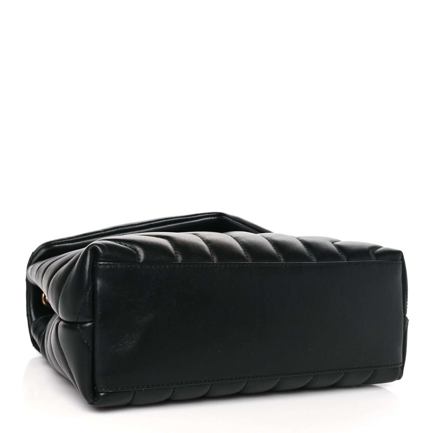 Calfskin Y Quilted Monogram Small Loulou Chain Satchel Black