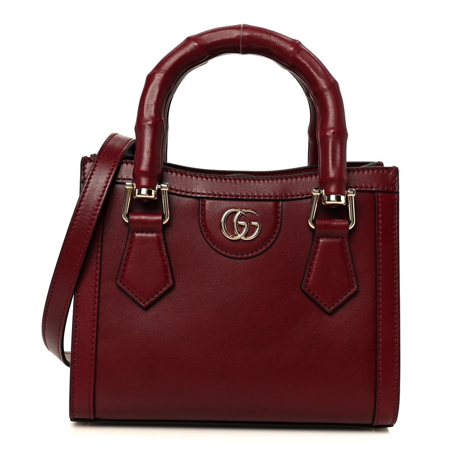 Gucci Sweetbread Calfskin Mini Diana Tote Bag Rosso Ancora 1849156
