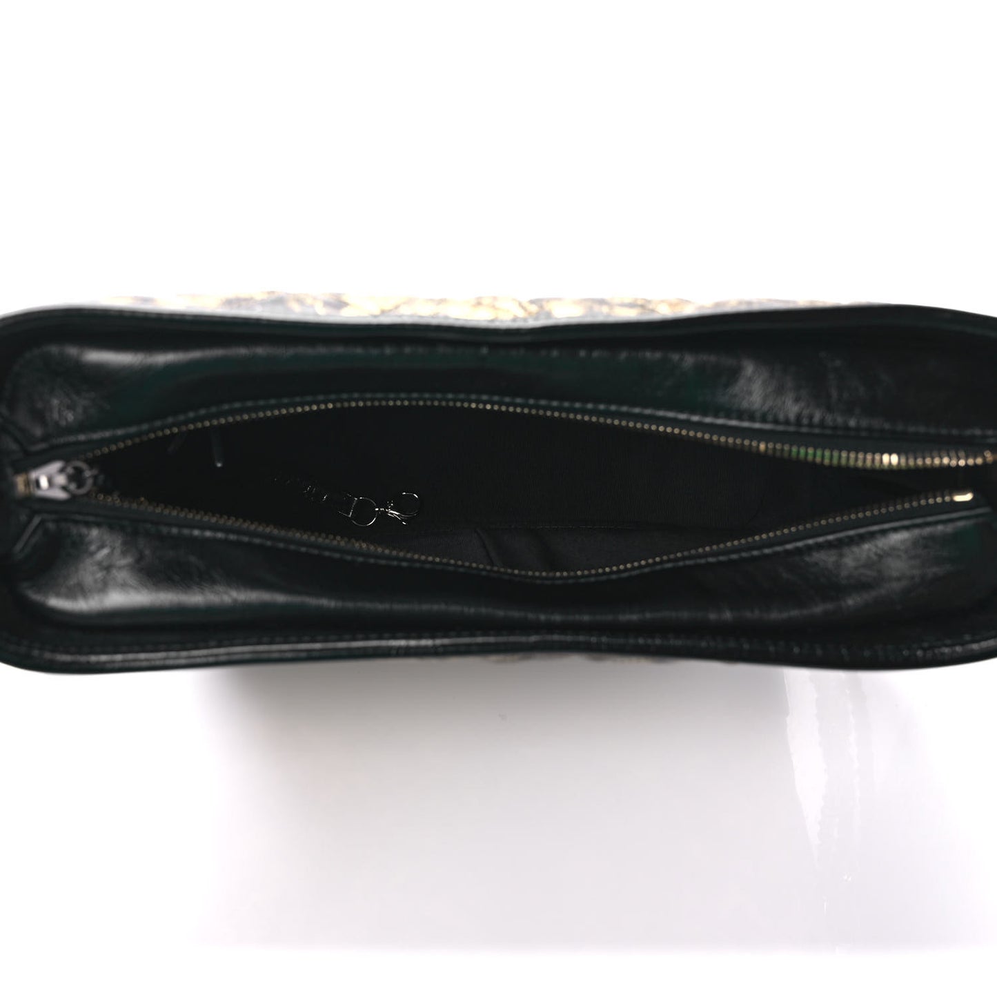 Metallic Crumpled Goatskin Quilted Medium Gabrielle Hobo Black Gold