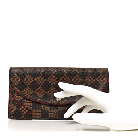 Damier Ebene Caissa Wallet Cherry