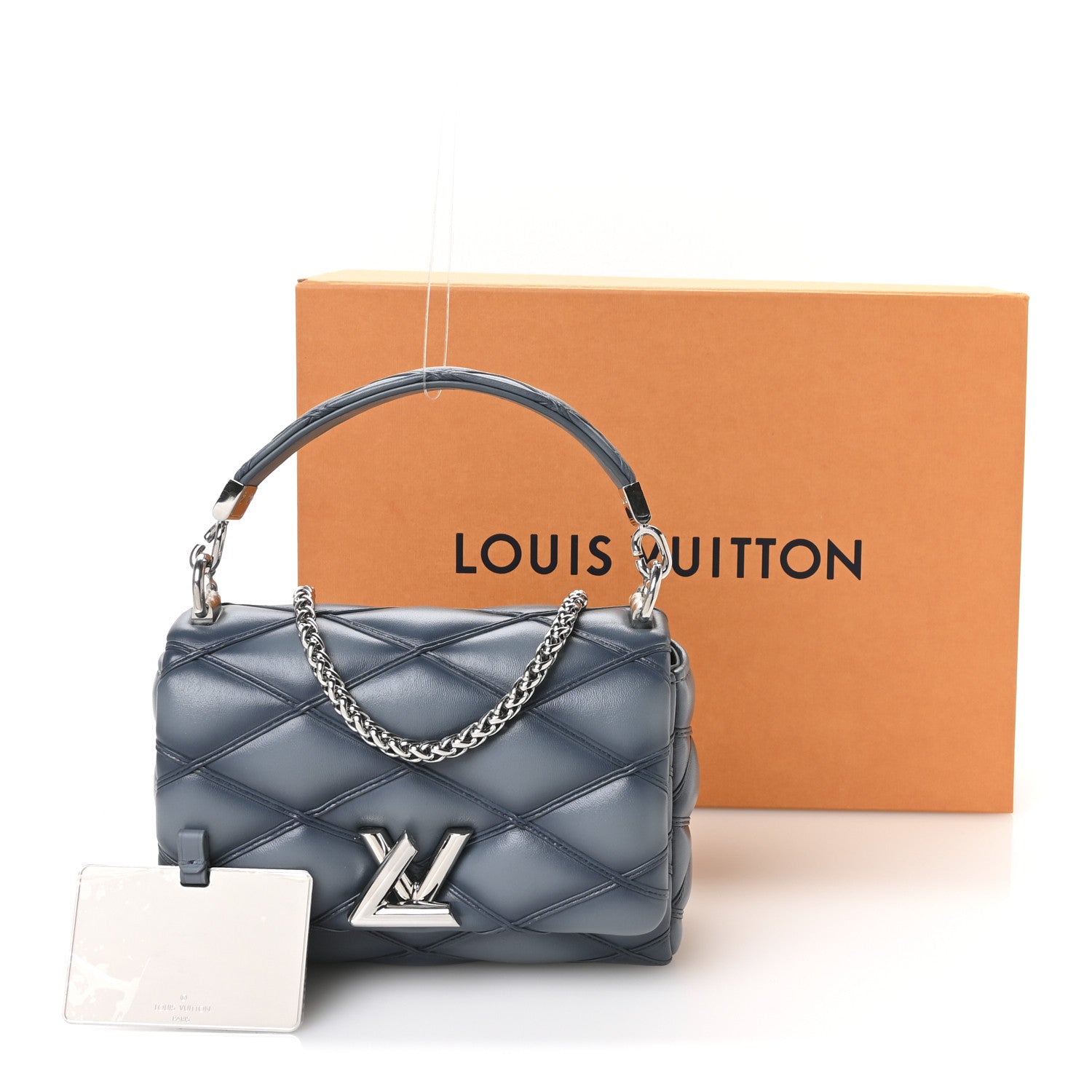 Louis Vuitton Lambskin Malletage GO-14 PM NM Denim Blue 11 of 11