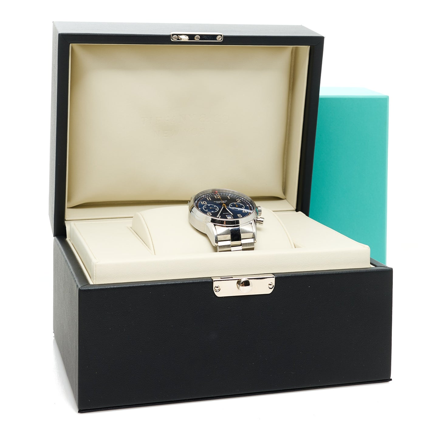 Stainless Steel 42mm CT60 Chronograph Automatic Watch Blue