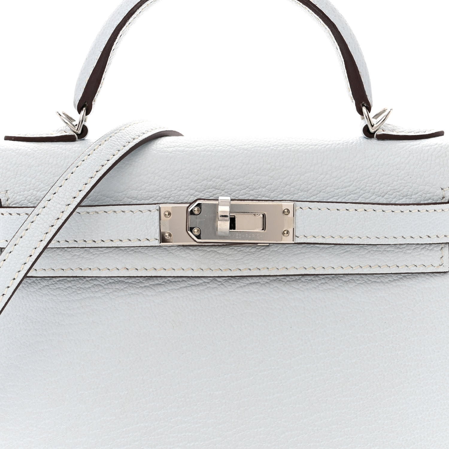 Hermes Chevre Mysore Mini Kelly Sellier 20 Bleu Brume 8 of 17