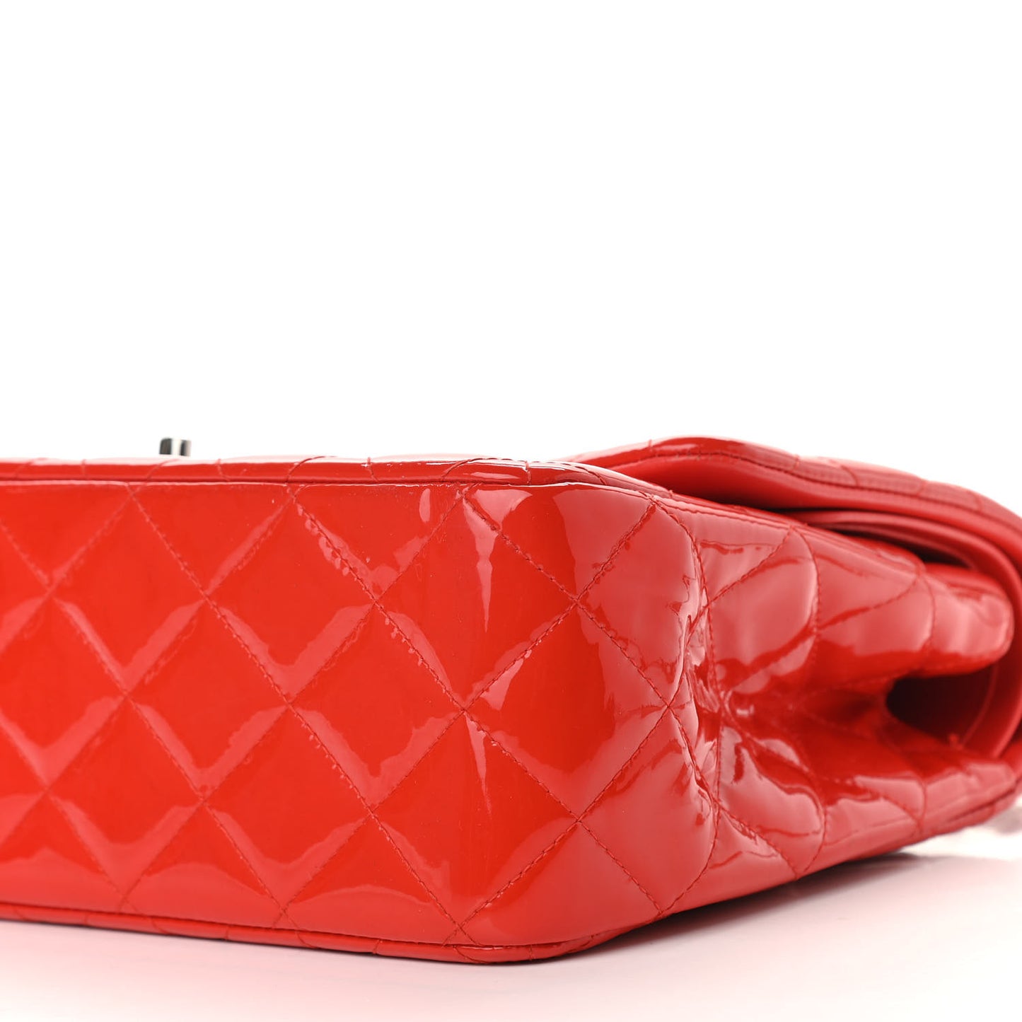 Patent Quilted Jumbo Double Flap Red