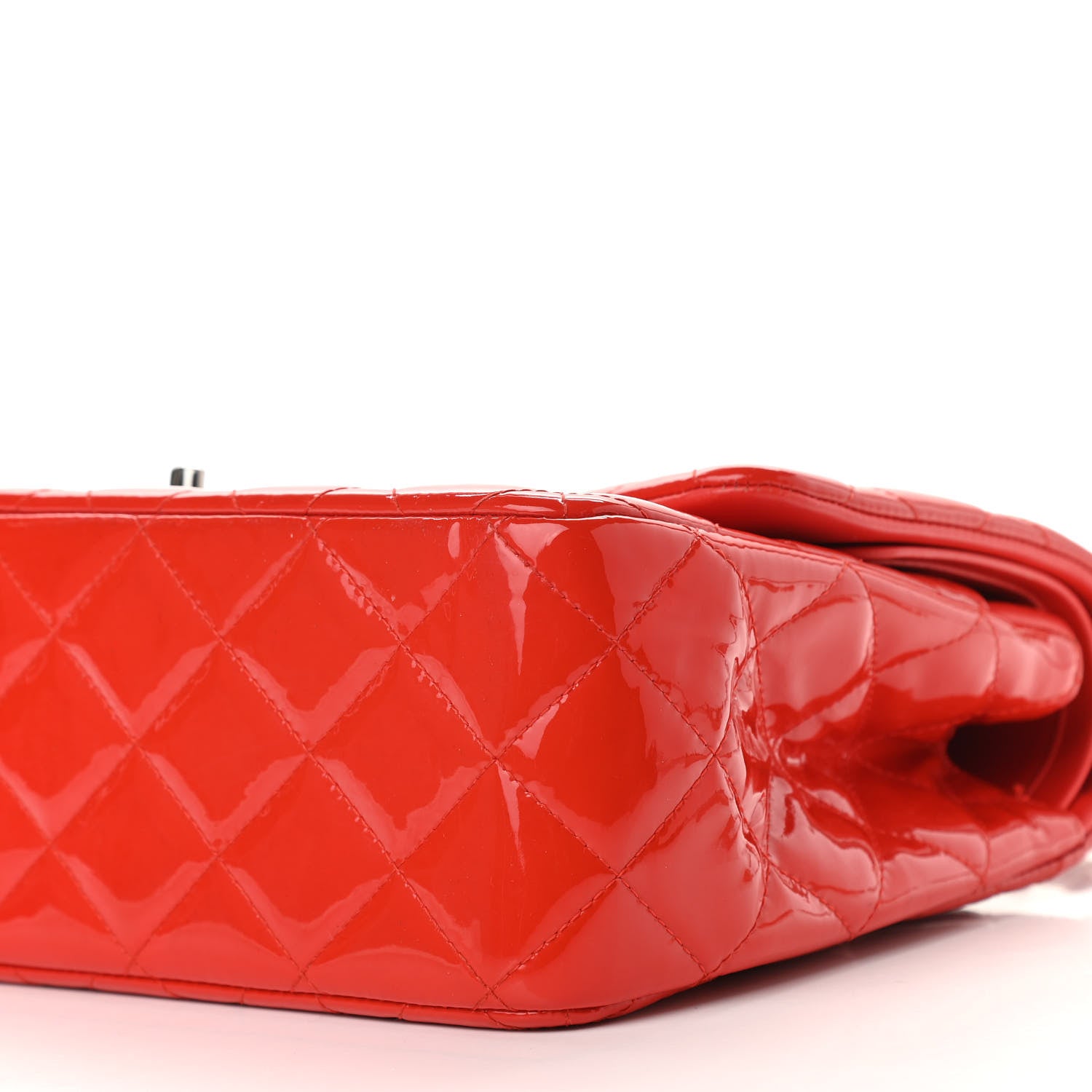 Chanel Patent Quilted Jumbo Double Flap Red 9 of 11
