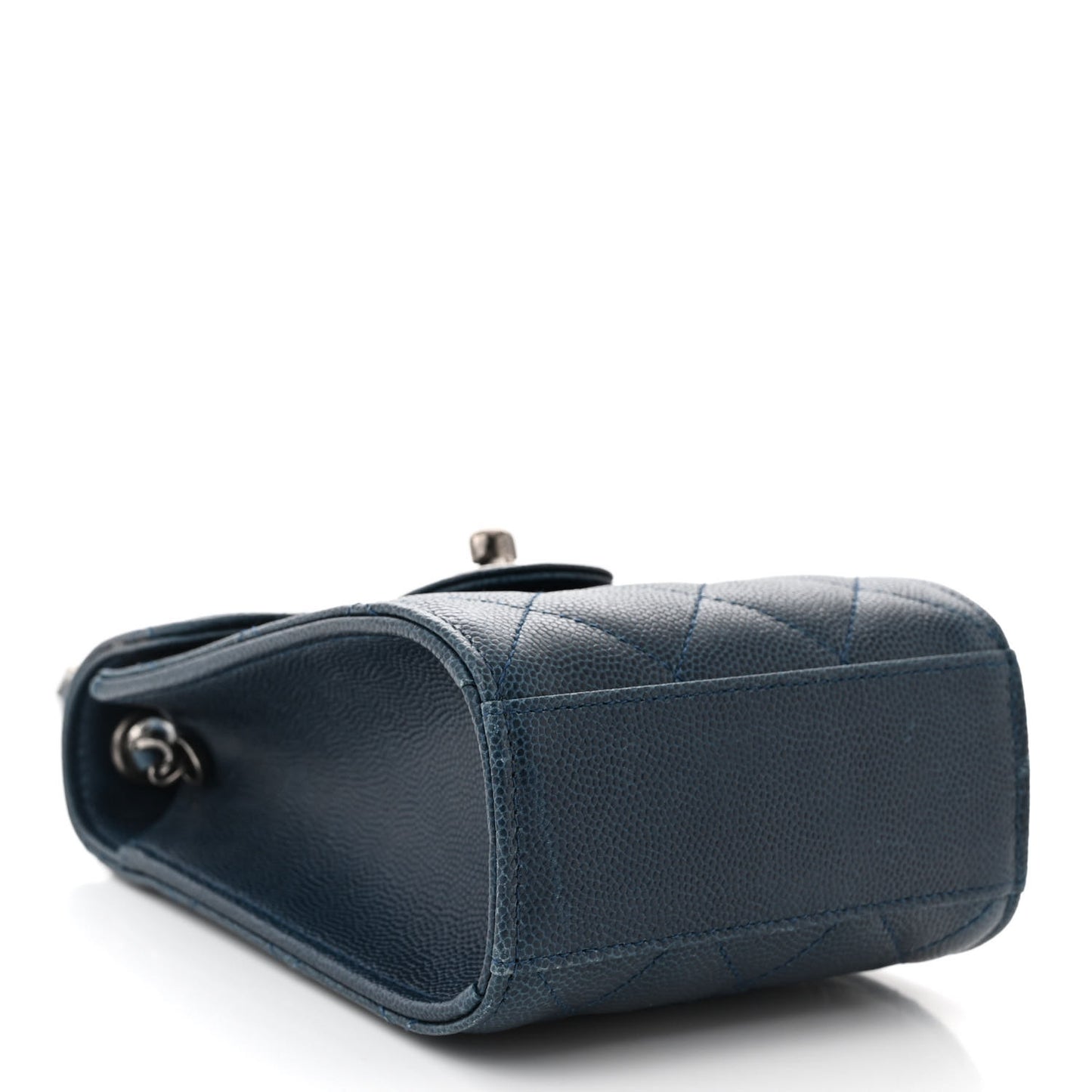 Caviar Quilted Extra Mini Wallet On Chain WOC Blue