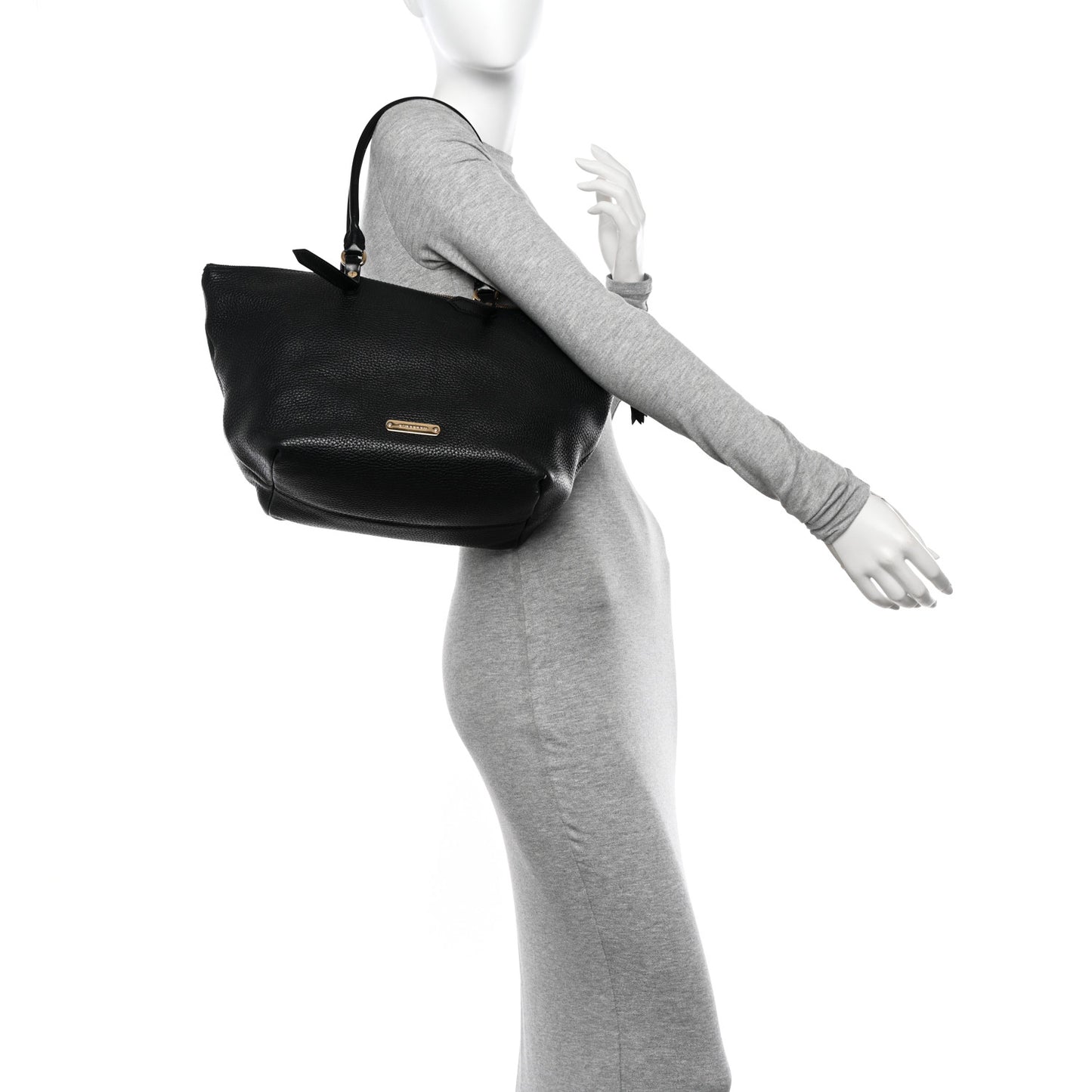 London Grainy Calfskin Small Salisbury Tote Black