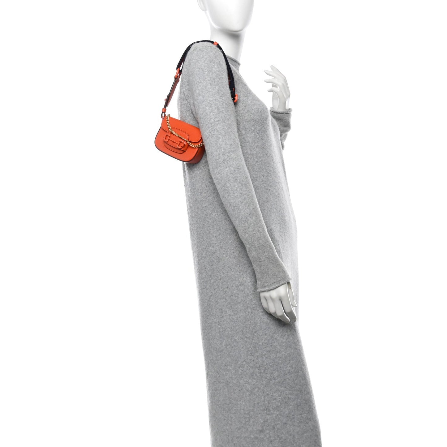 Azalea Calfskin Web Monochrome Horsebit 1955 Wallet On Strap Orange