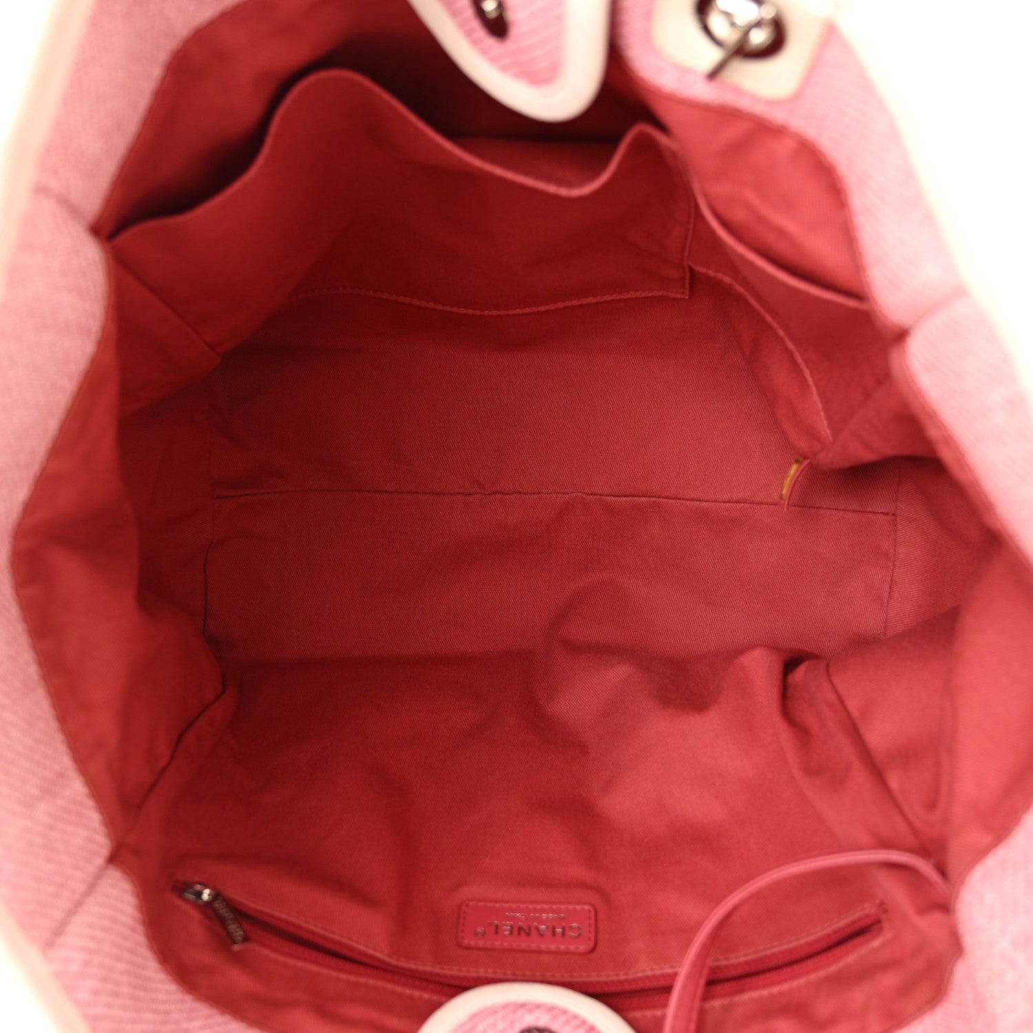 Chanel Woven Straw Raffia Medium Deauville Tote Pink White 5 of 11