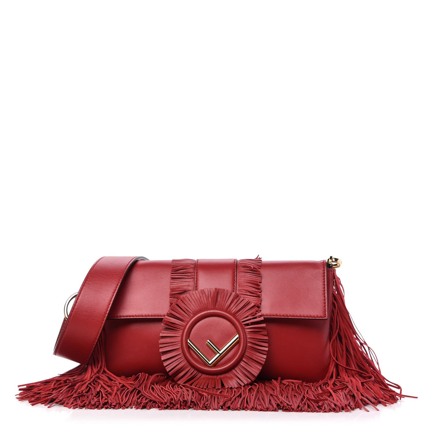 Fendi Nappa F is Fendi Fringe Baguette Fragola 1 of 11