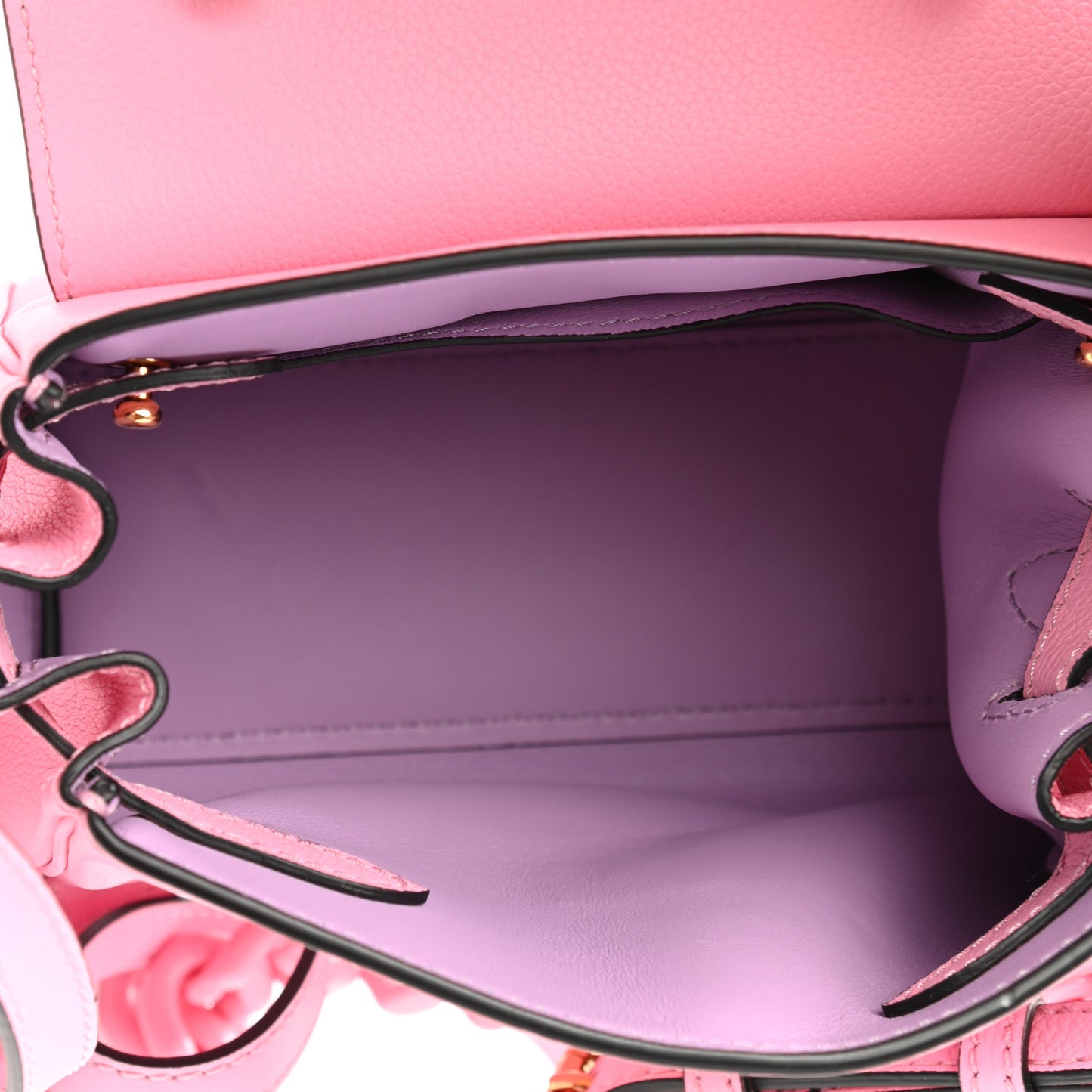 Grained Calfskin Small La Medusa Top Handle Bag Pink