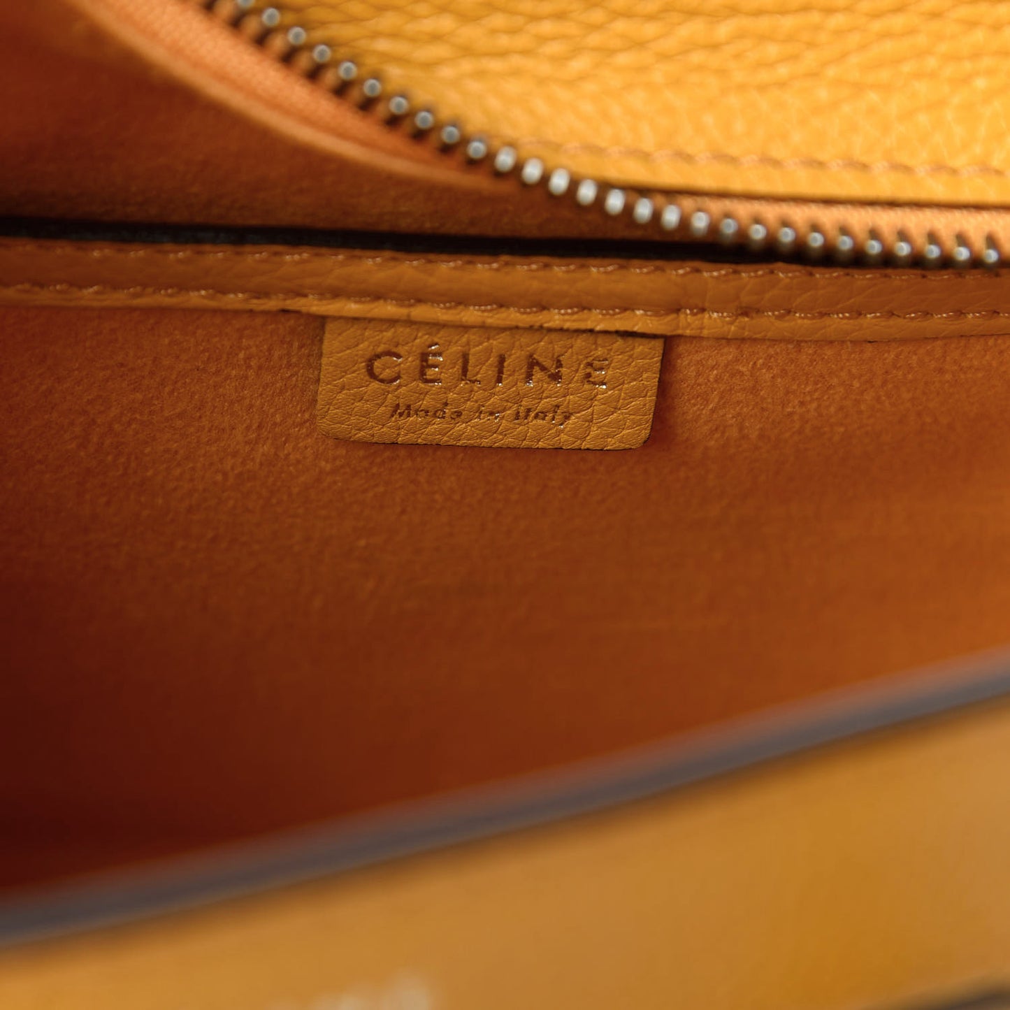 Drummed Calfskin Nano Luggage Ocre