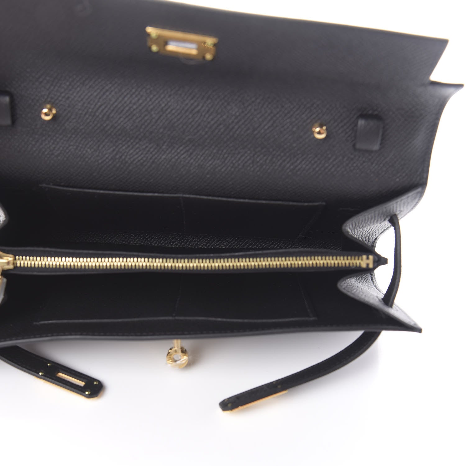 Hermes Epsom Kelly Wallet To Go Black 5 of 11