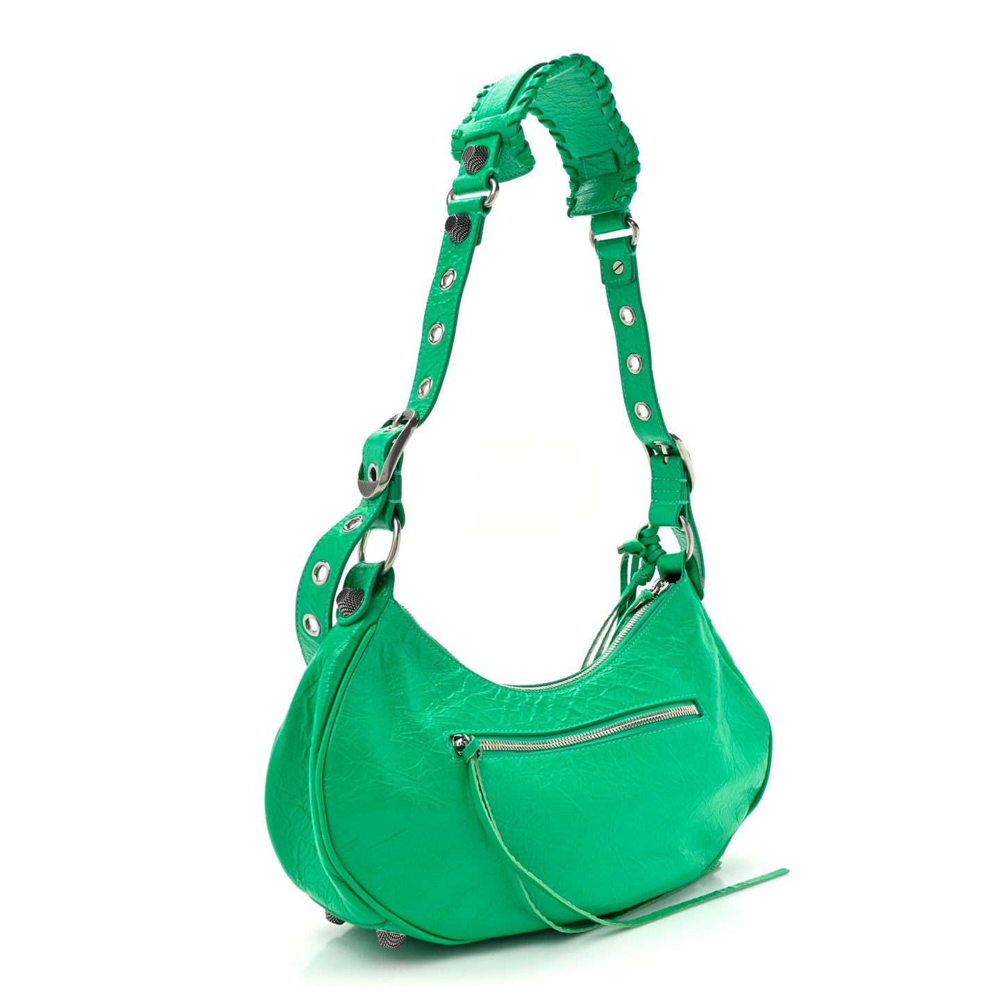 Agneau Arena Small Le Cagole Shoulder Bag Vivid Green