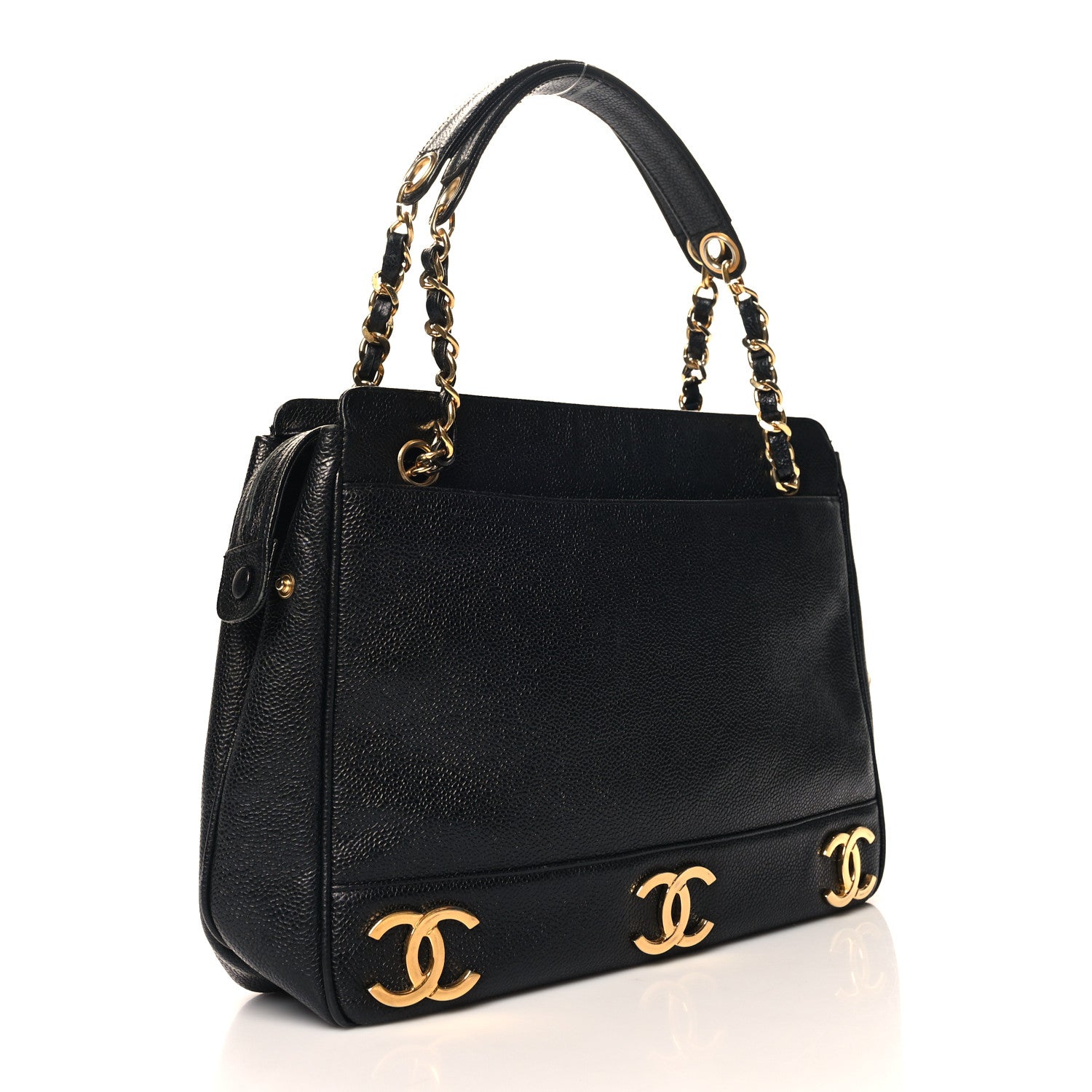 Chanel Caviar Triple CC Shoulder Bag Black 3 of 13