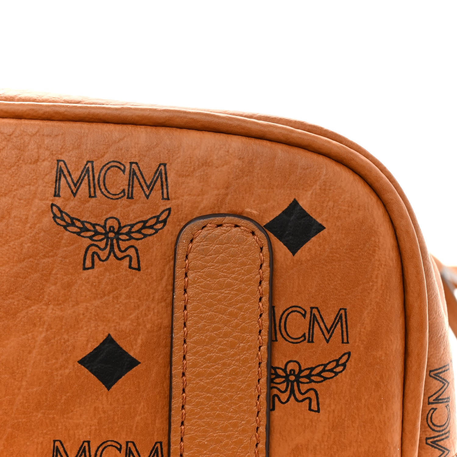 MCM Visetos Medium Liz Reversible Shopper Tote Cognac 18 of 21