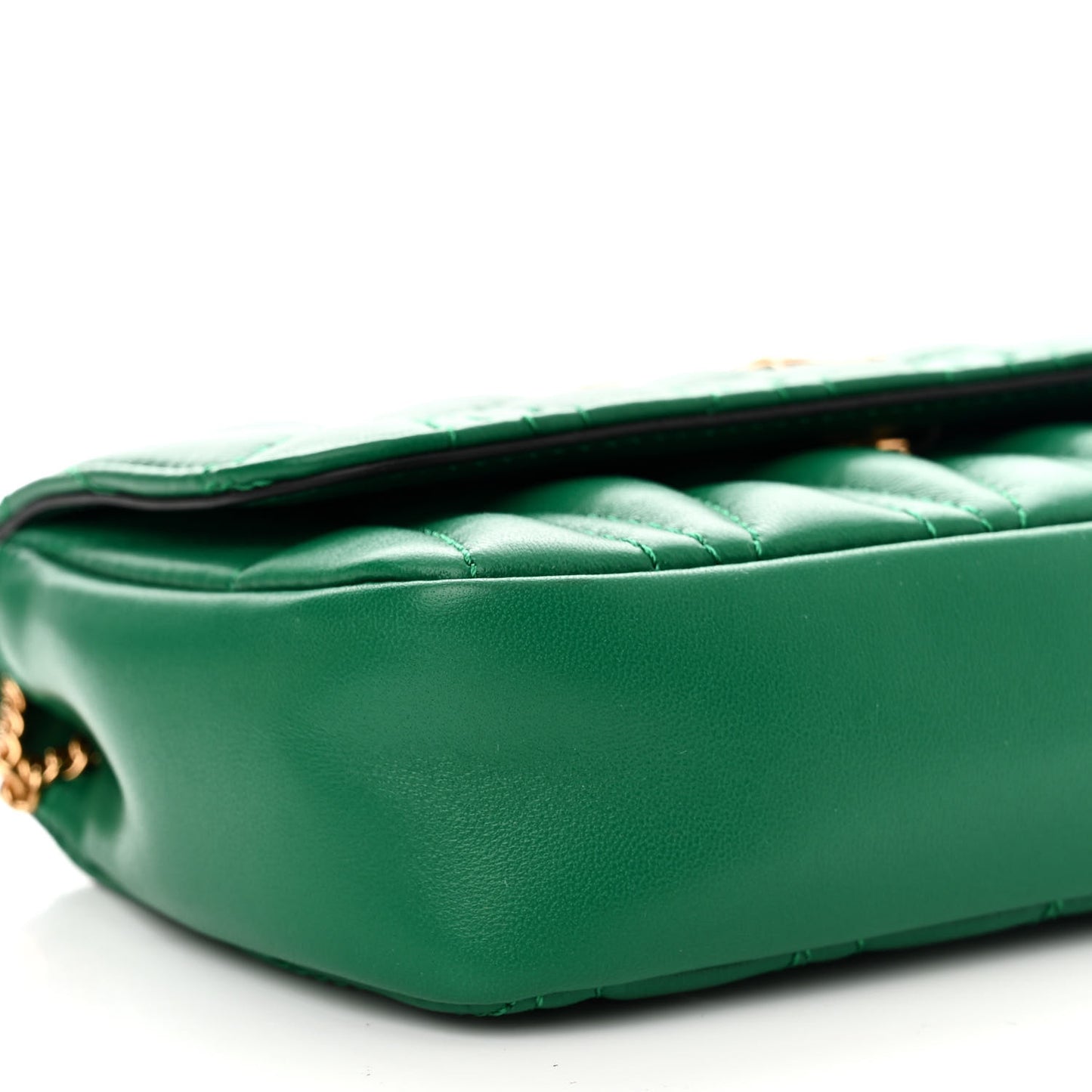Nappa Quilted Virtus Evening Bag Green