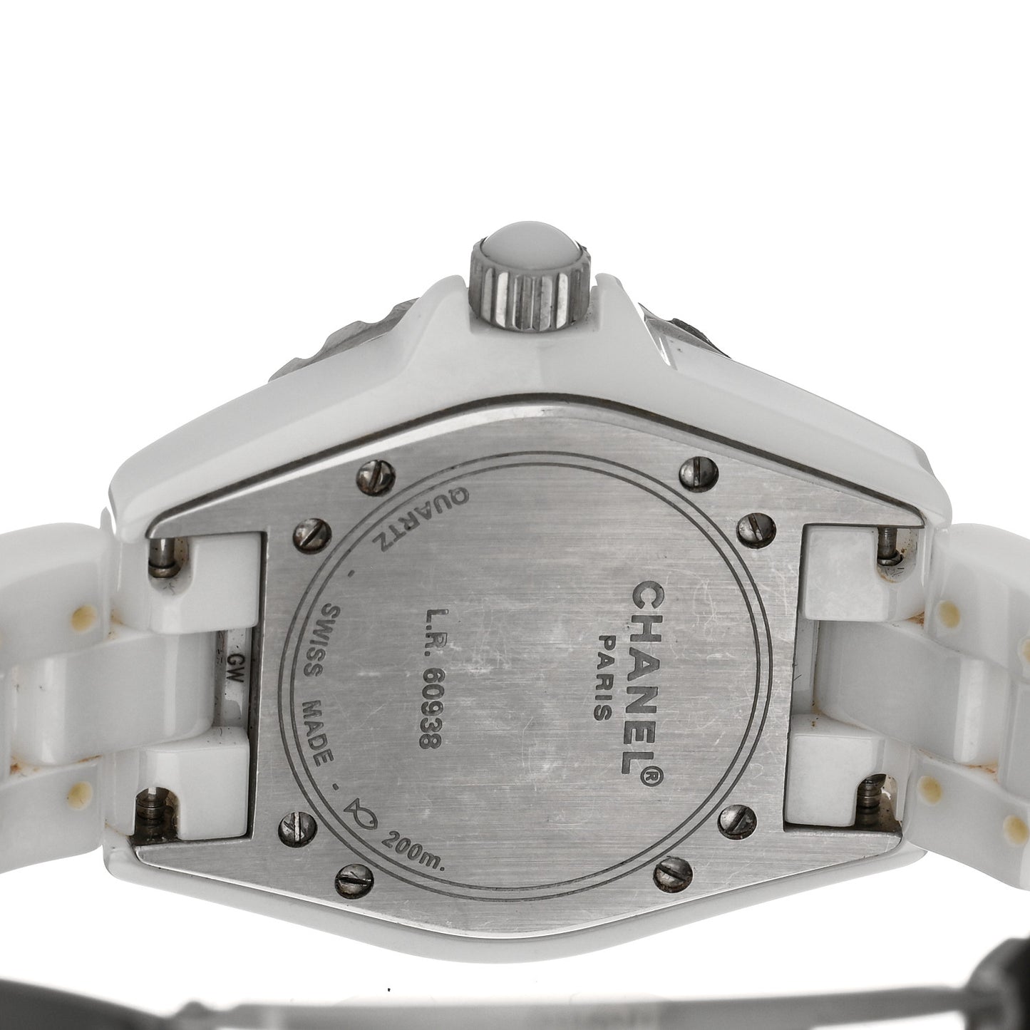 Stainless Steel Ceramic Diamond Pave Bezel 33mm J12 Quartz Watch White