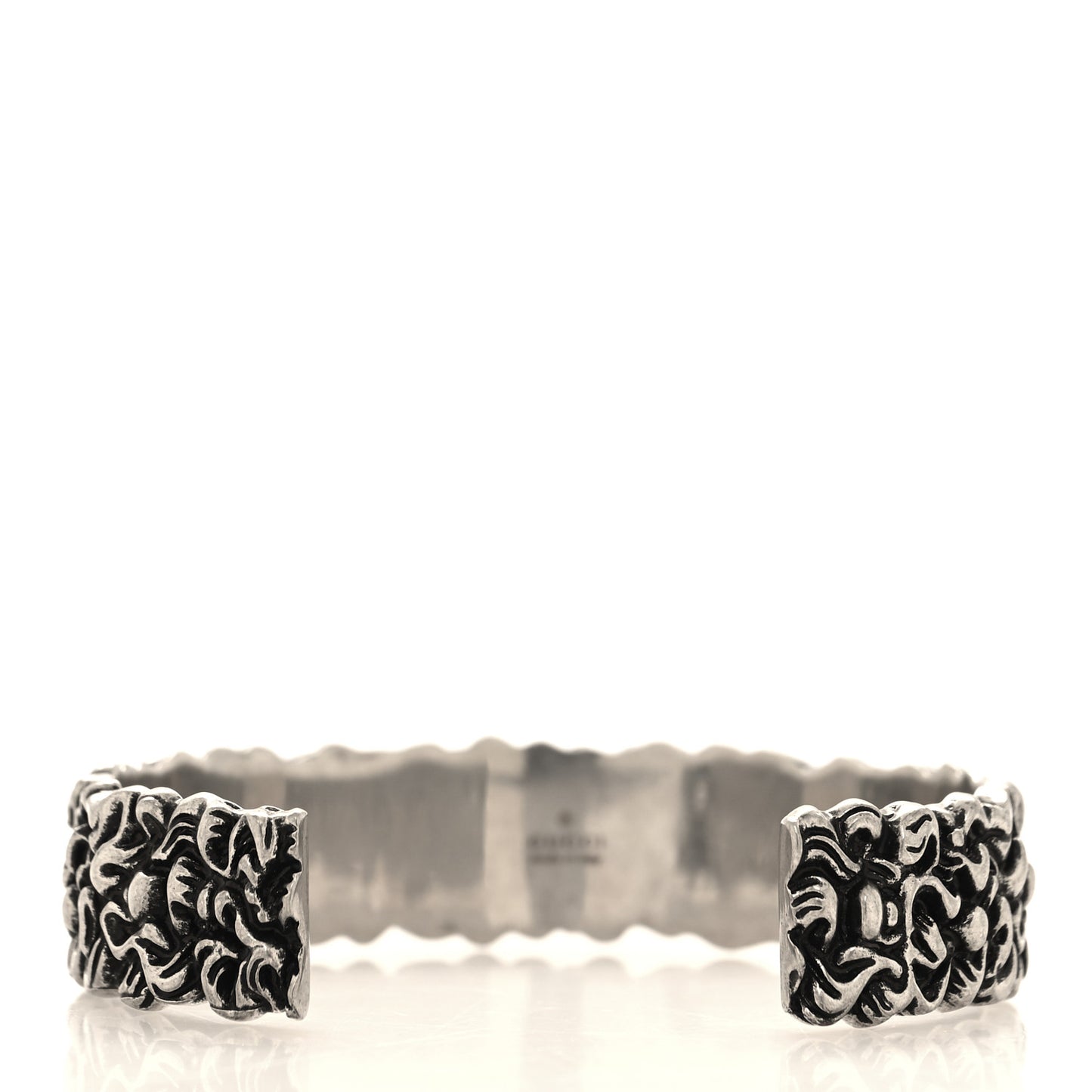 Metal Lion Mane Cuff Bracelet S Aged Silver