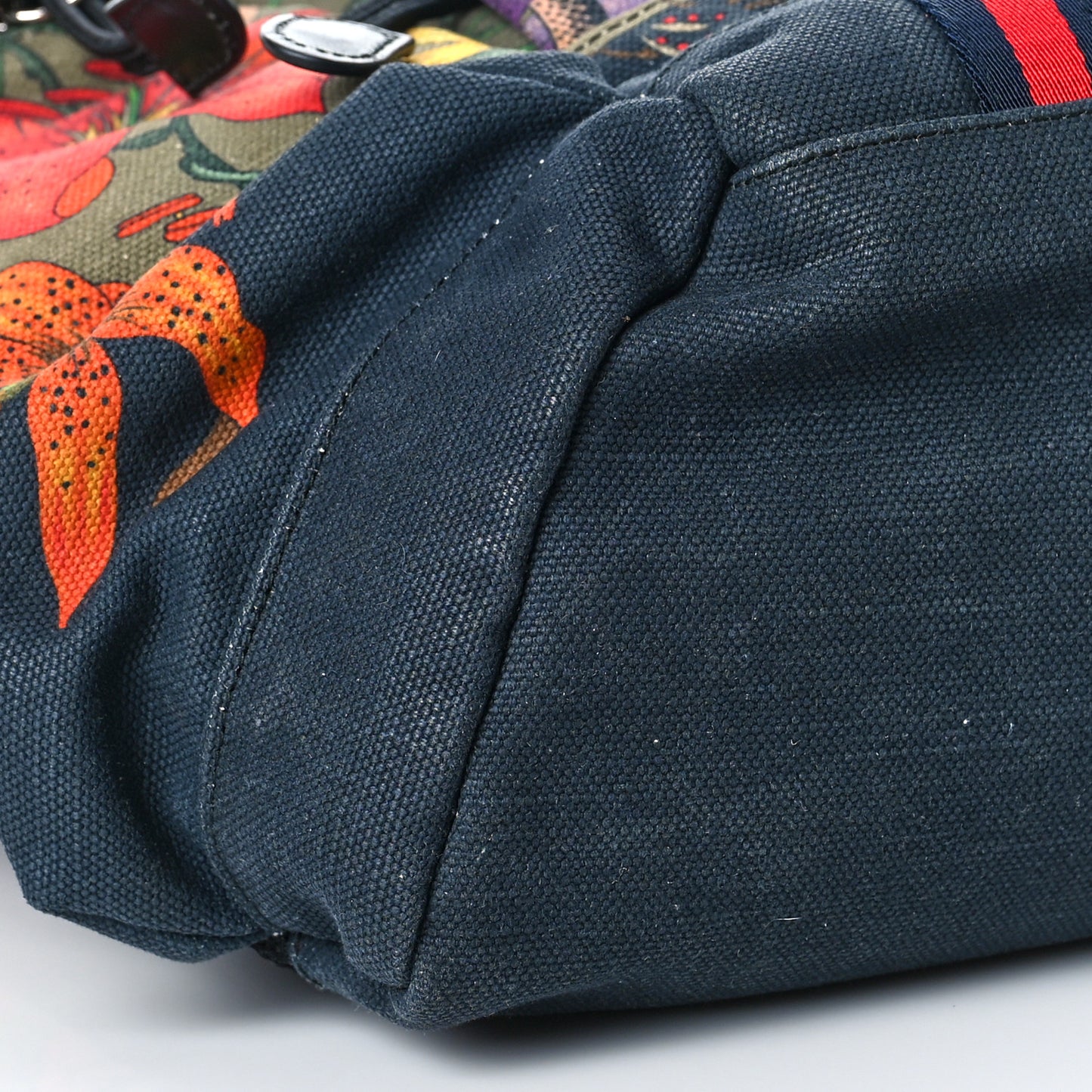 Canvas Floral Snake Double Buckle Backpack Green