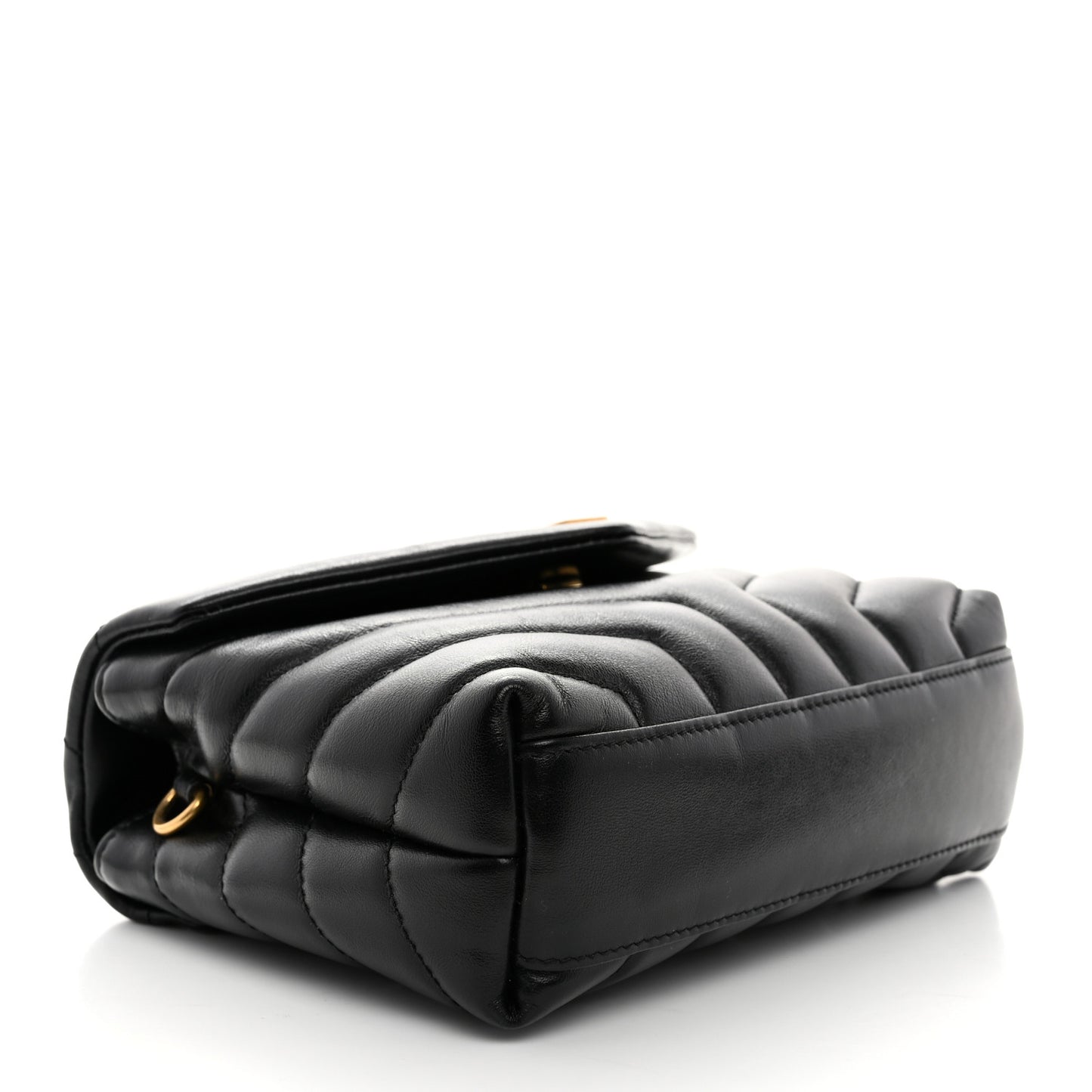 Calfskin Y Quilted Monogram Toy Loulou Crossbody Bag Black