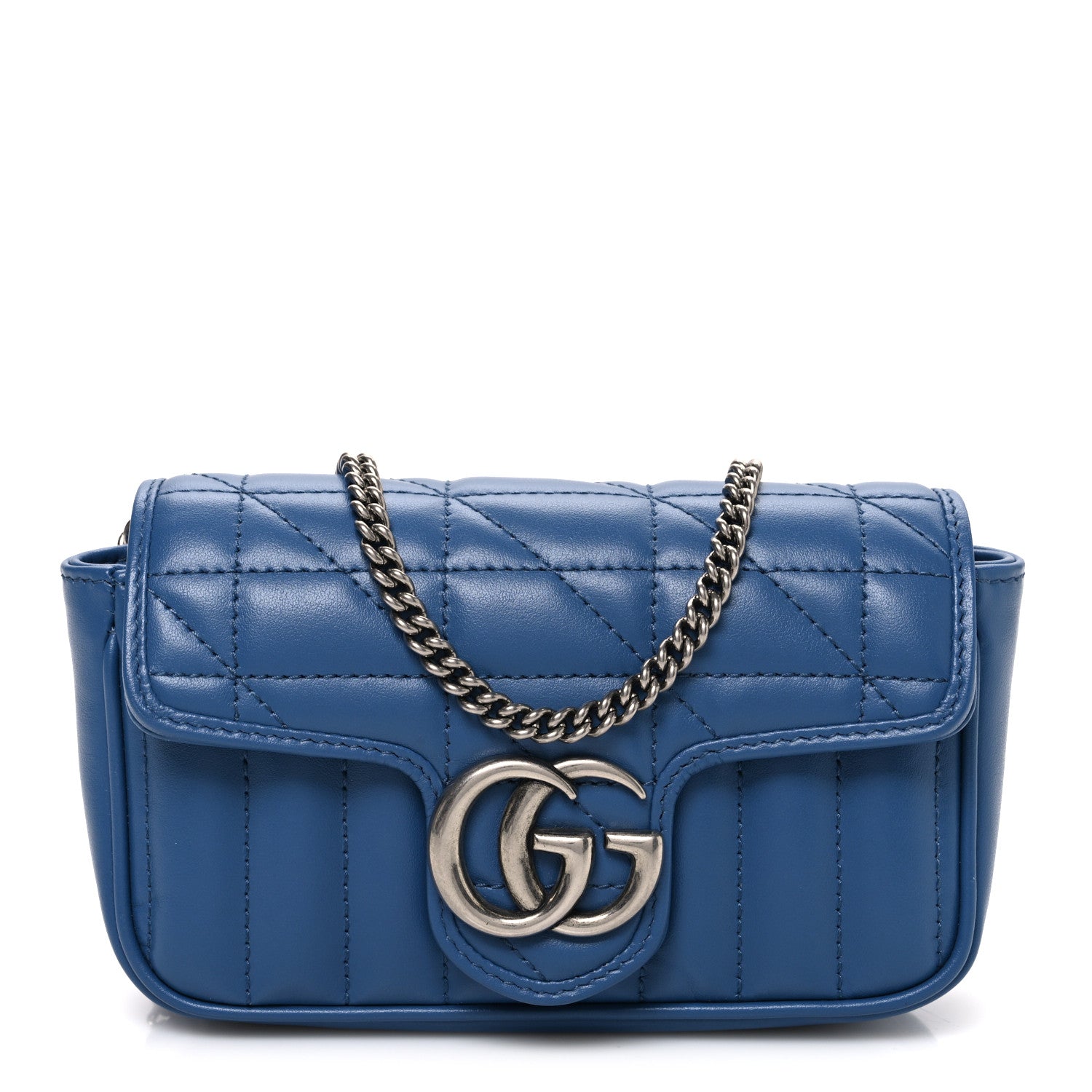 Gucci Calfskin Matelasse Aria Super Mini GG Marmont Shoulder Bag