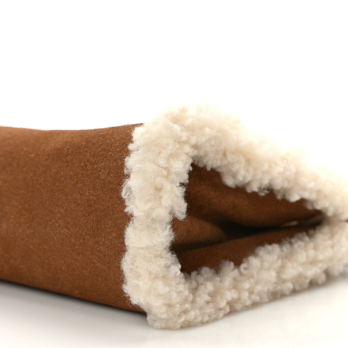 X UGG Suede shearling Small Shopping Bag Chestnut