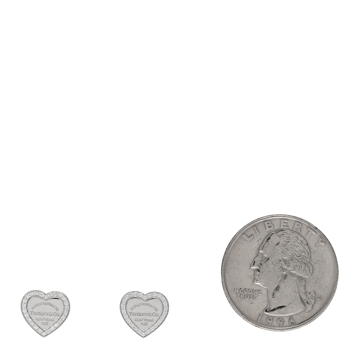 18K White Gold Diamond Return To Tiffany Heart Tag Earrings