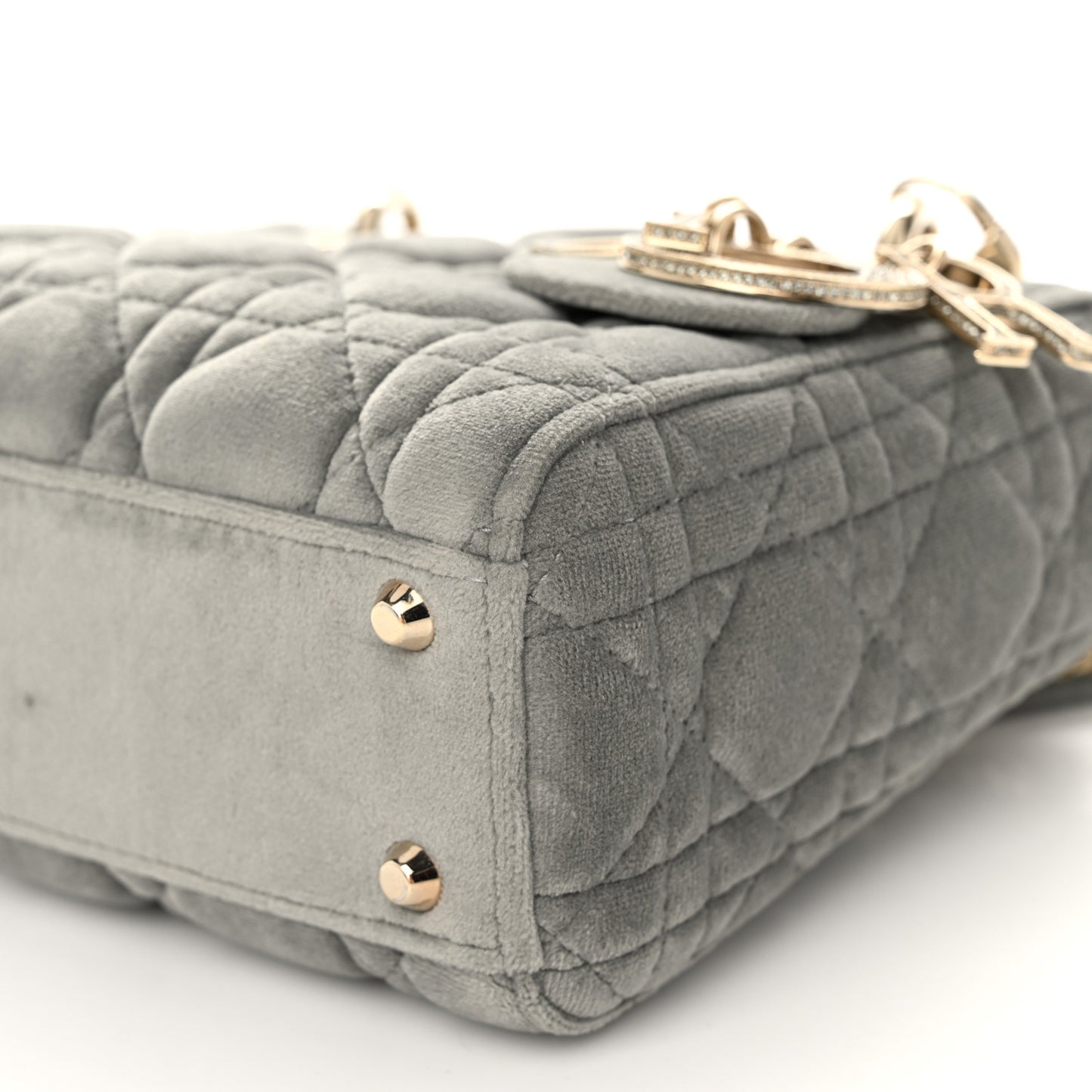 Velvet Mini Lady Dior Gray
