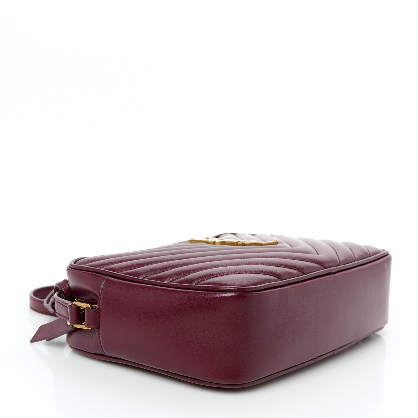 Calfskin Matelasse Monogram Lou Camera Bag Dark Legion Red