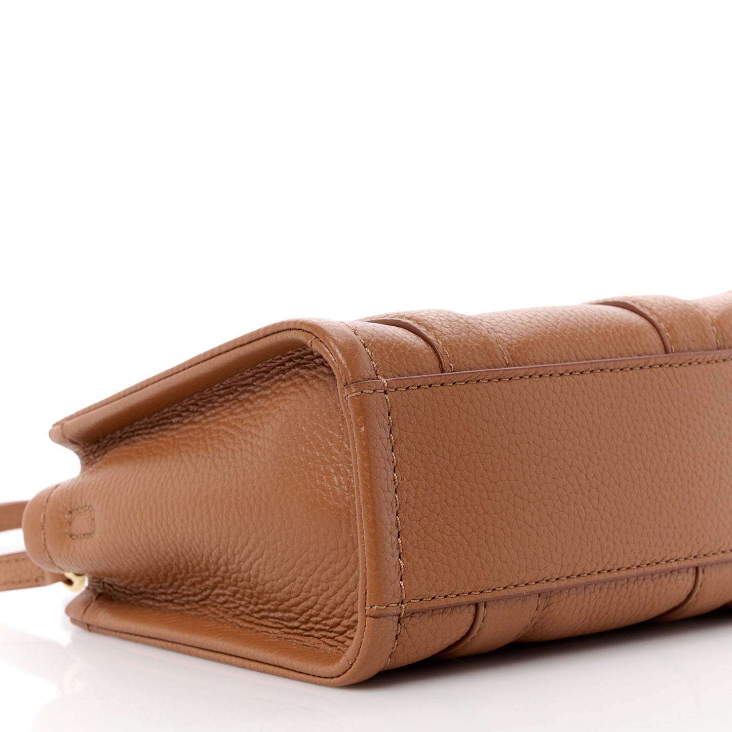Grained Calfskin Micro The Tote Bag Argan Oil