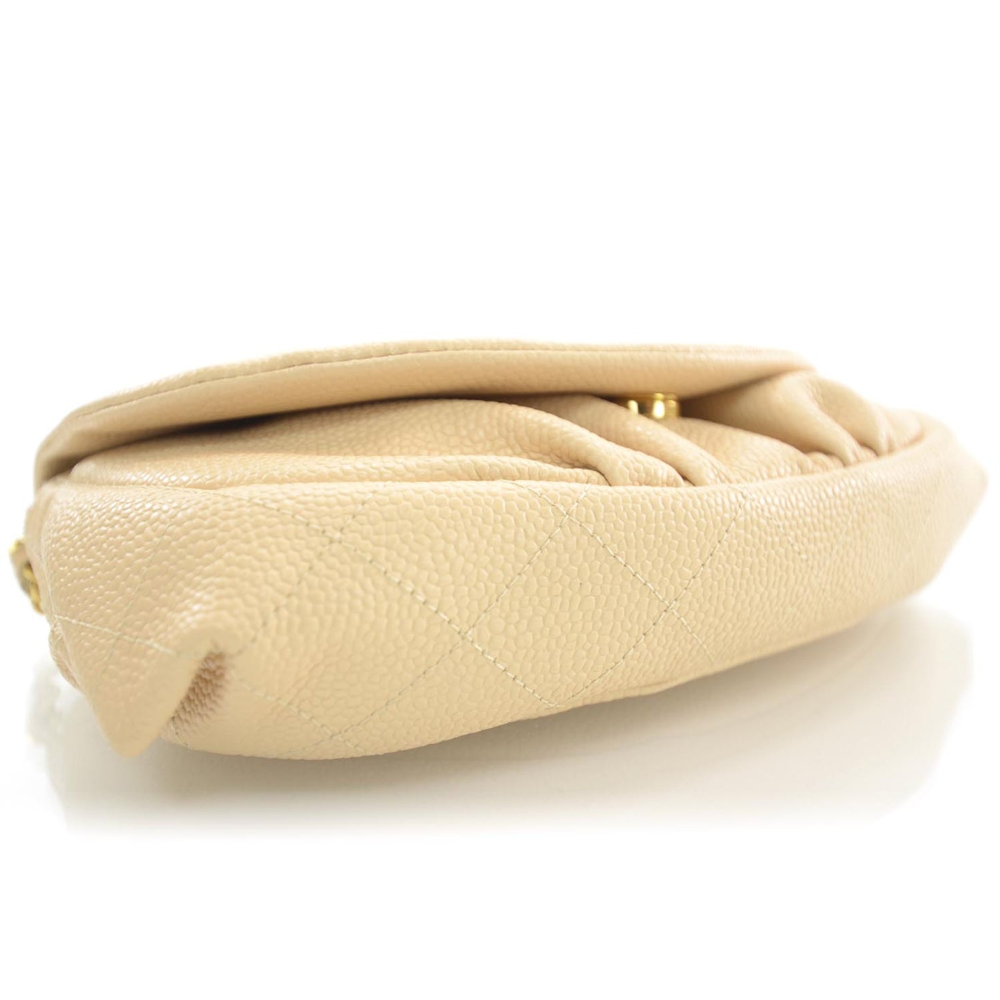 Caviar Half Moon Wallet On Chain WOC Beige Clair