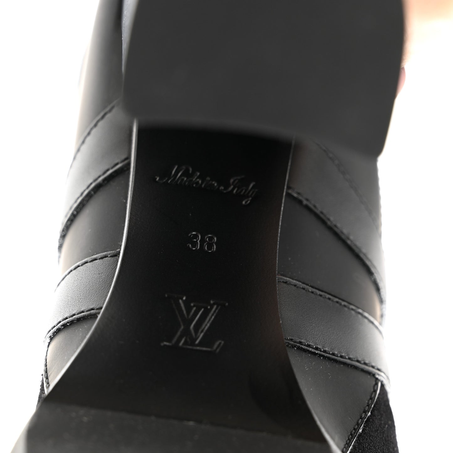 Suede Calfskin Monogram Star Trail Ankle Boots 38 Black