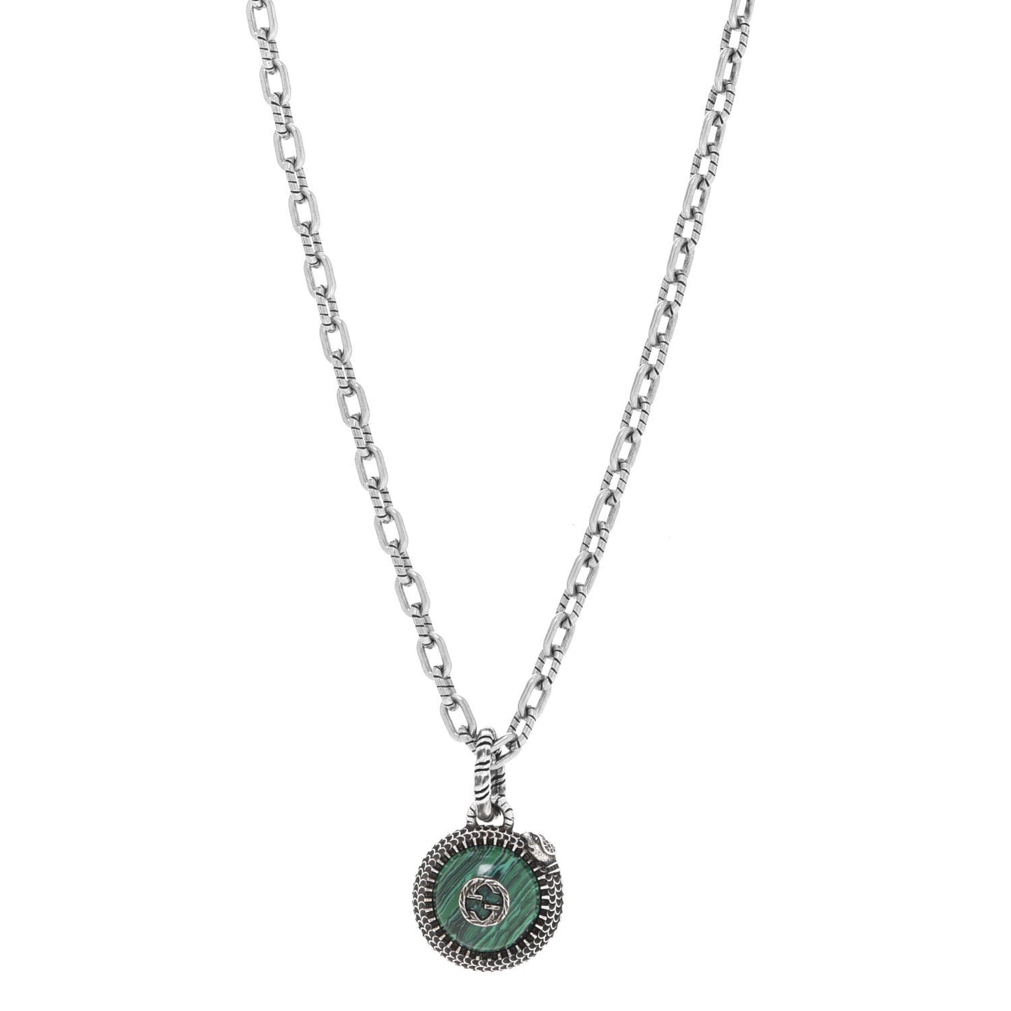 Sterling Silver Resin Garden GG Necklace Green