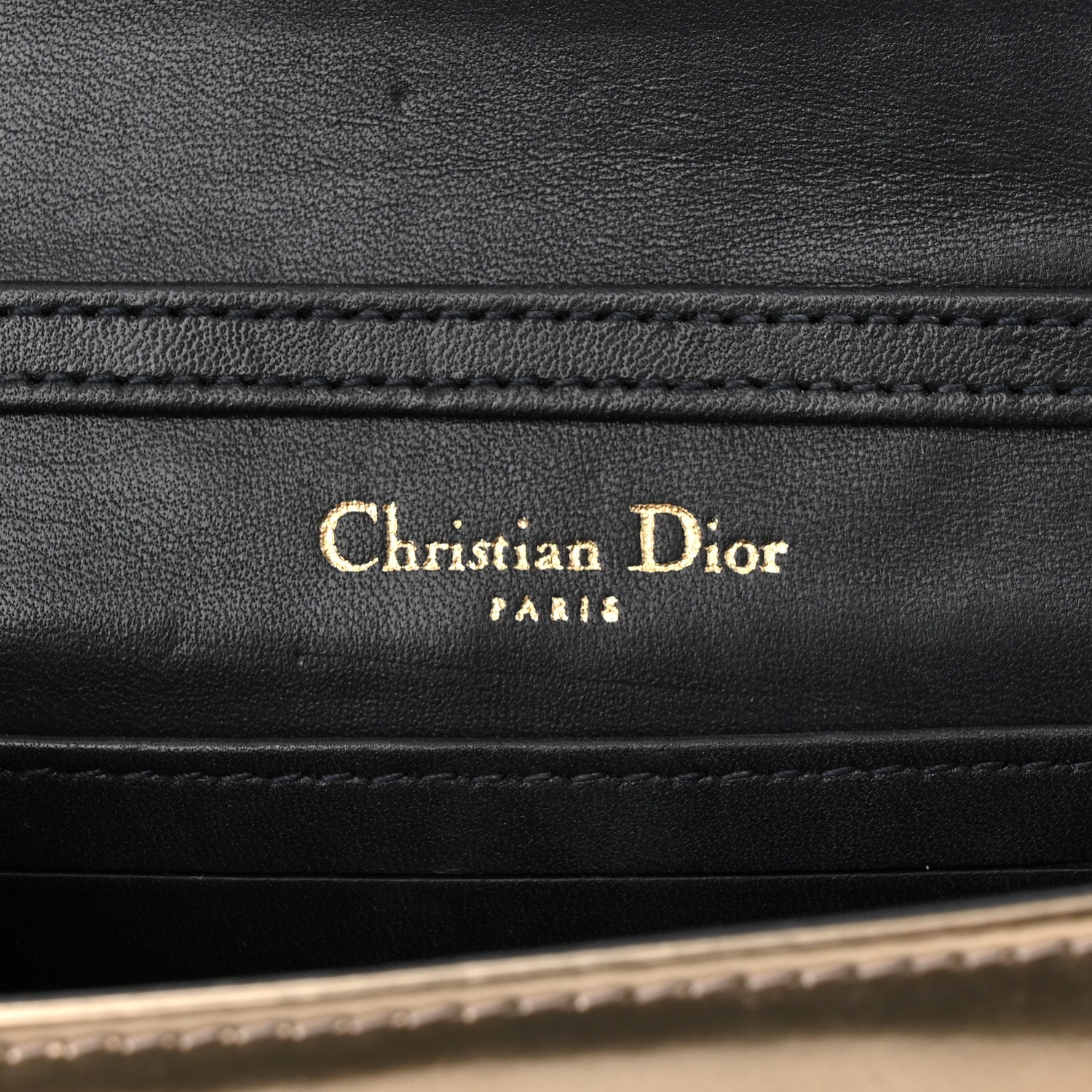 Christian Dior Metallic Patent Micro-Cannage Baby Diorama Flap Bag Gold 6 of 11