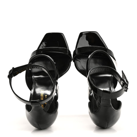 Patent Niki Crossed 105 Sandals 38.5 Black