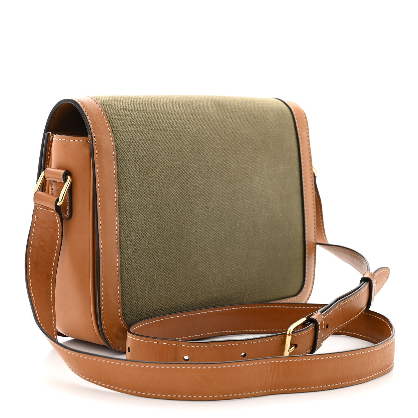 Textile Natural Calfskin Classique Triomphe Khaki Tan