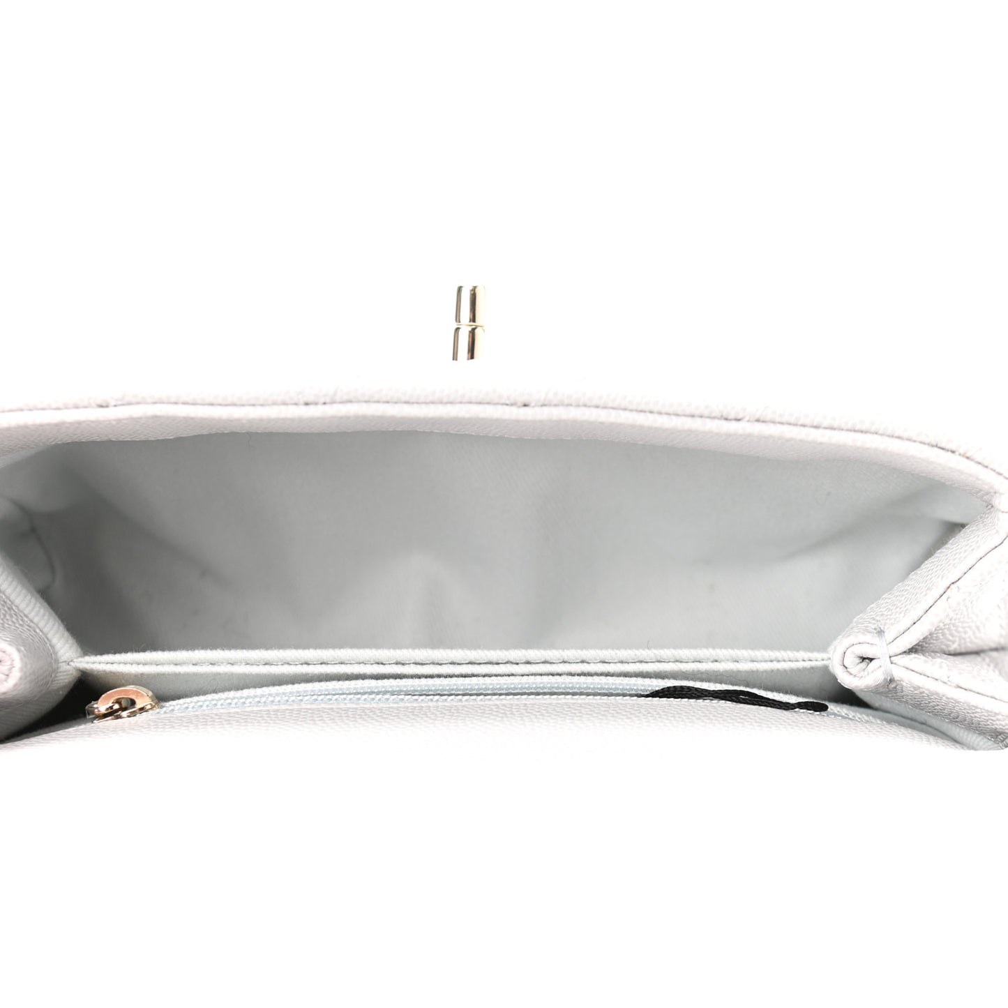 Caviar Quilted Mini Coco Handle Flap Light Grey