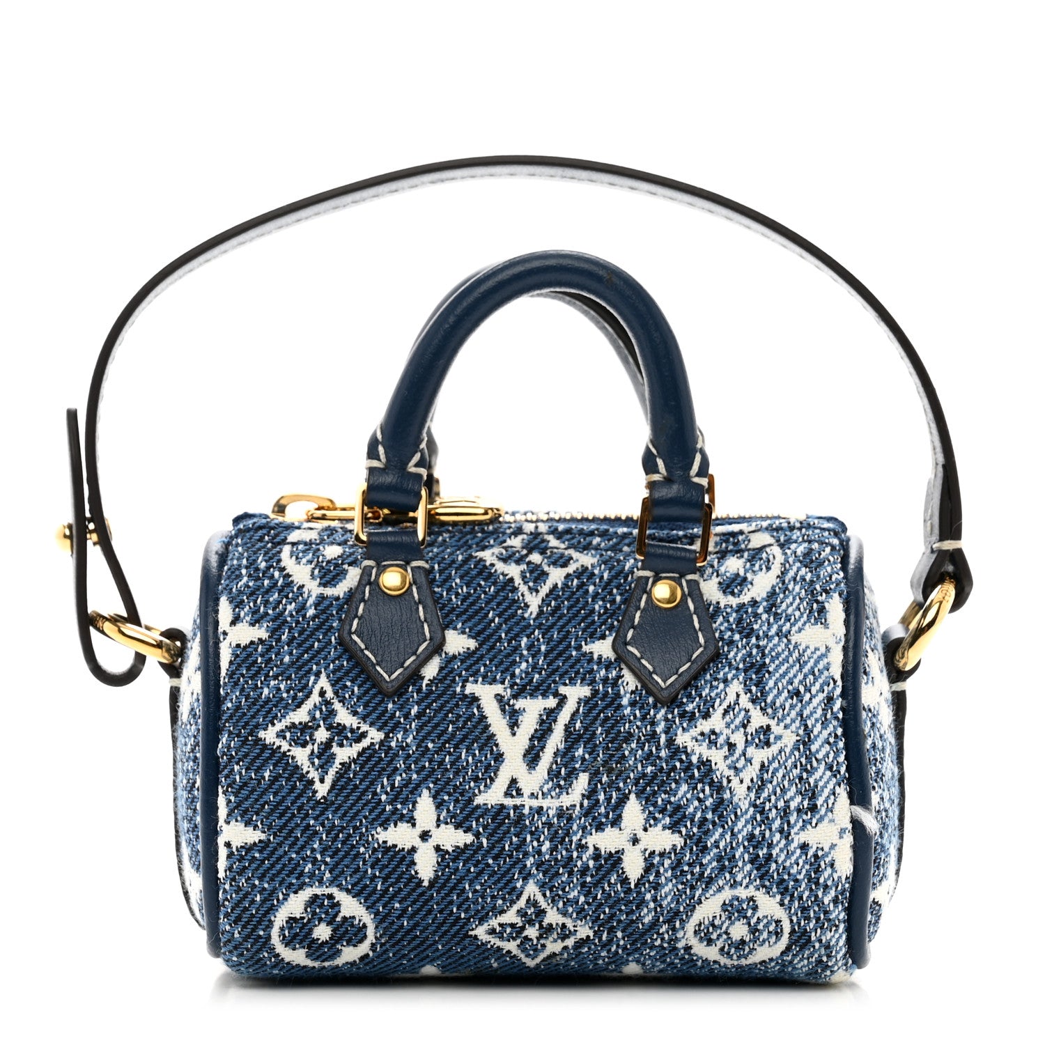 Louis Vuitton Denim Monogram Jacquard Micro Speedy Bag Charm Bleu 1 of 7