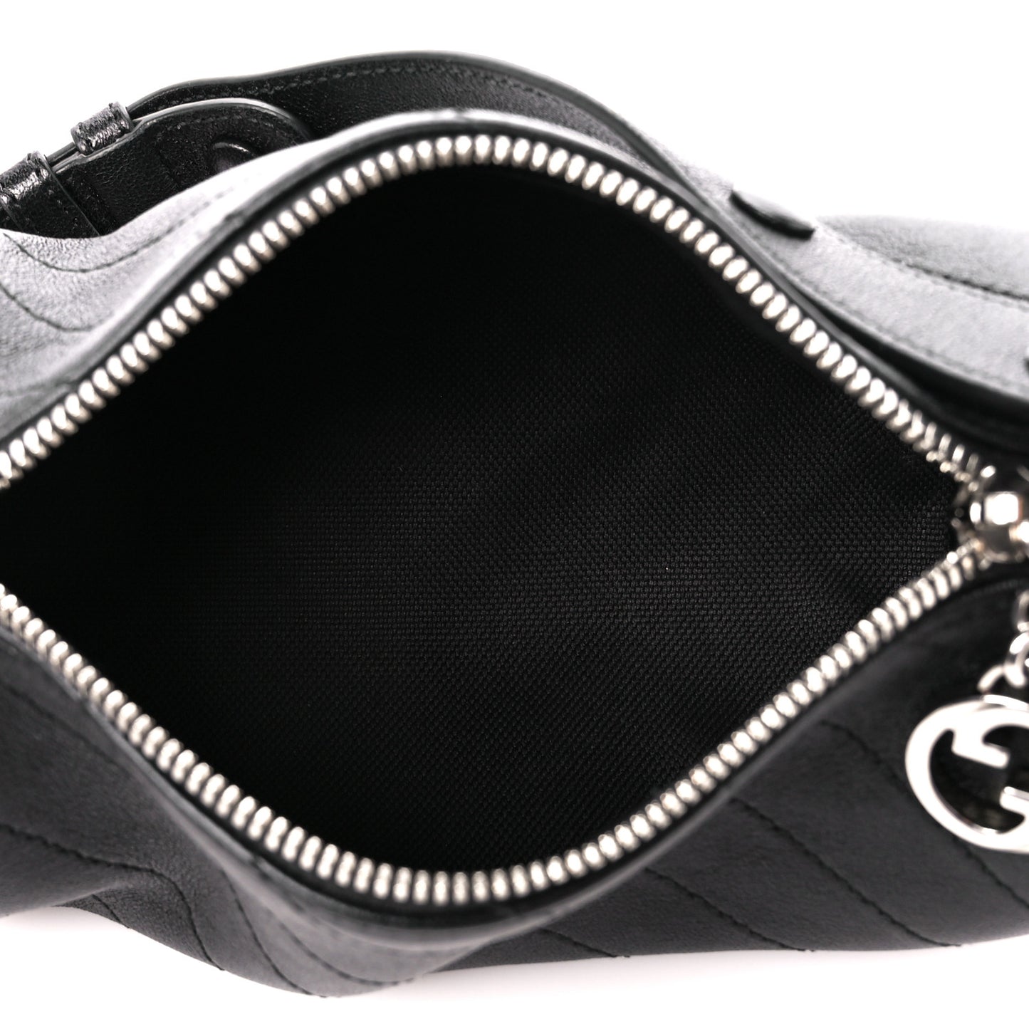 Sakai Be Green Calfskin Diagonal Stitched Mini Blondie Barrel Shoulder Bag Black