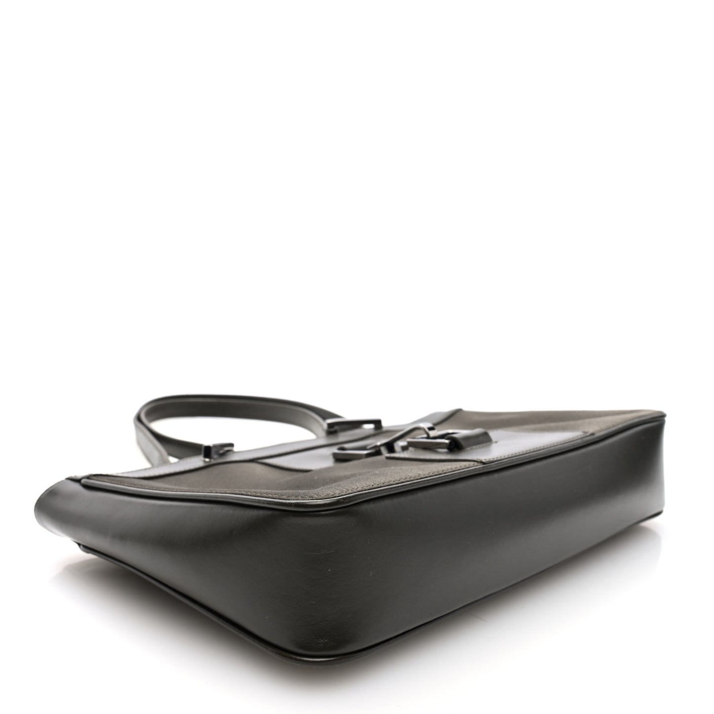 Satin Calsfkin Bardot Shoulder Bag Grey
