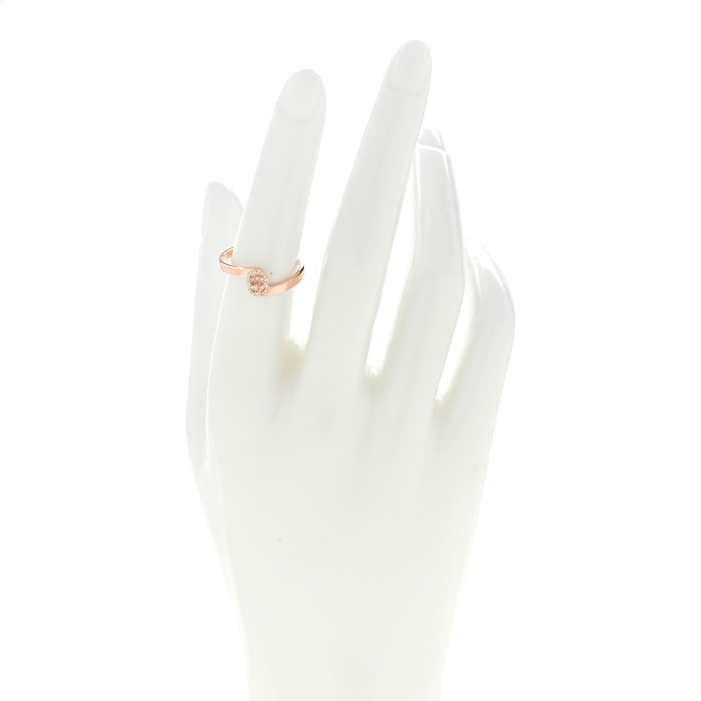 18K Rose Gold Diamond GG Running Ring 53 6.5