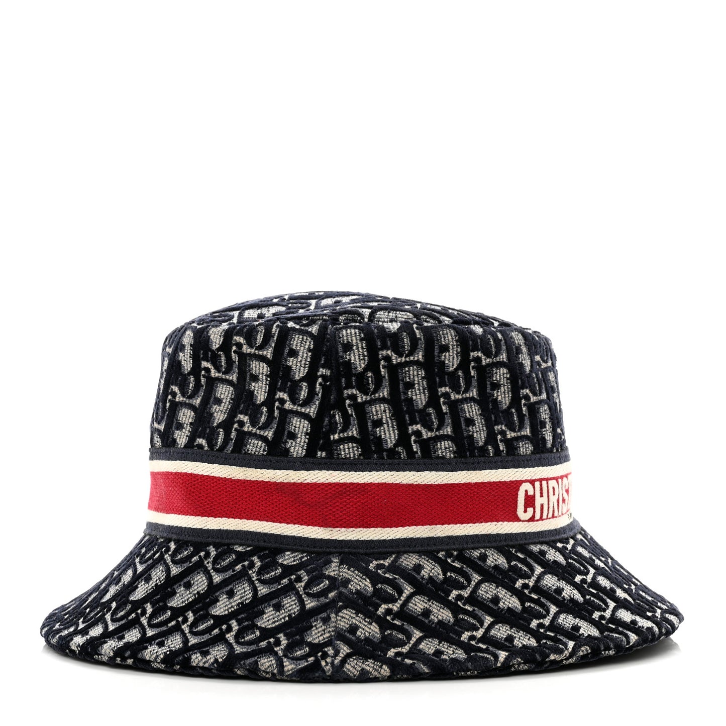 Velvet Oblique Large Brim Bucket Hat 57 Bleu Red